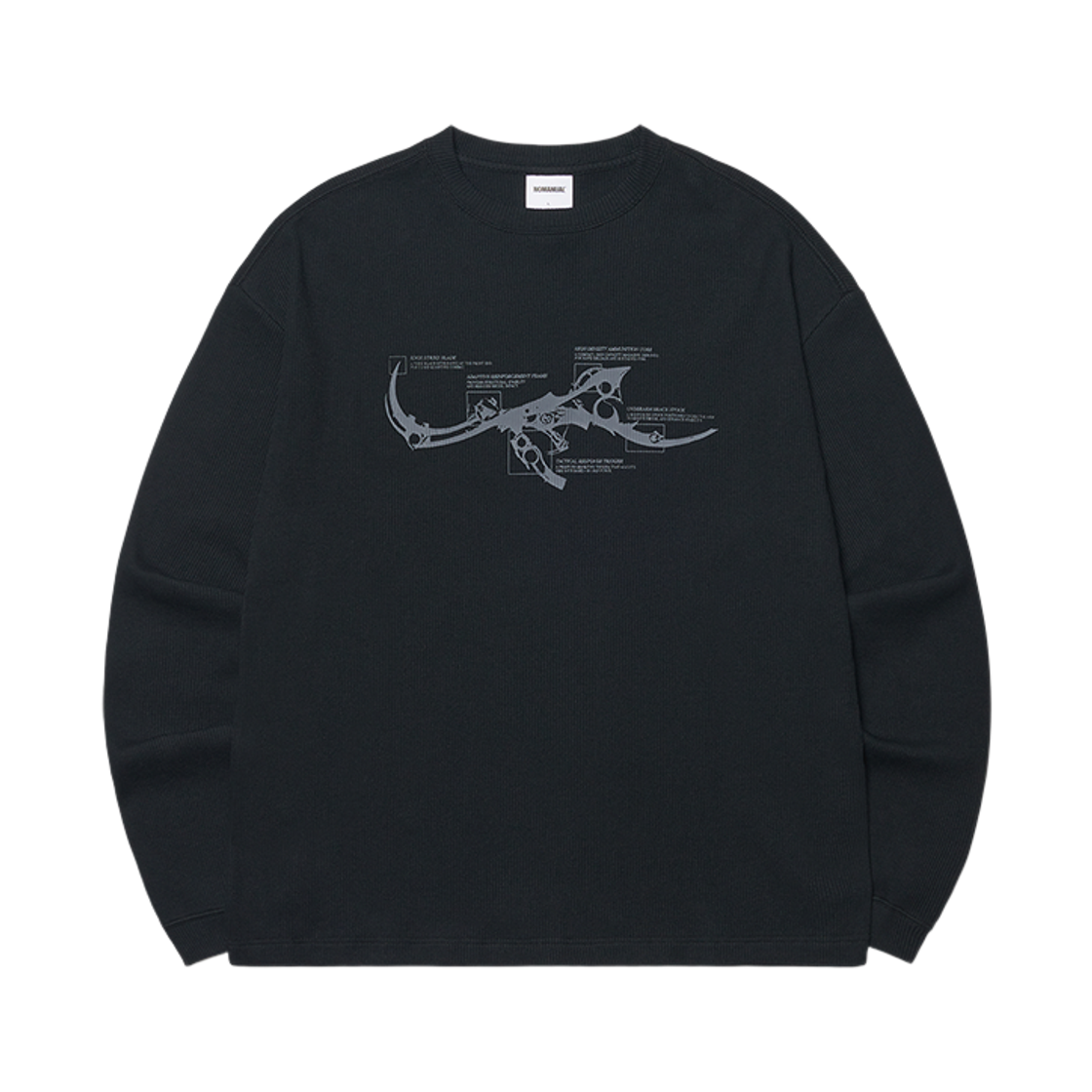 NMWF52LS01BLK NOMANUAL NM Rifle Waffle Long Sleeve Tee Black