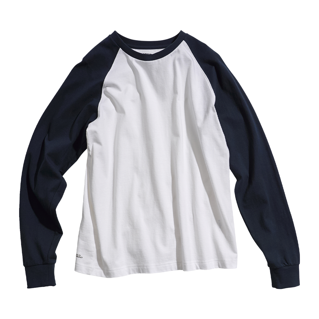 MLT122WN MINIMALPROJECT Under Log Raglan Long Sleeve T-Shirt Mlt122 White Navy