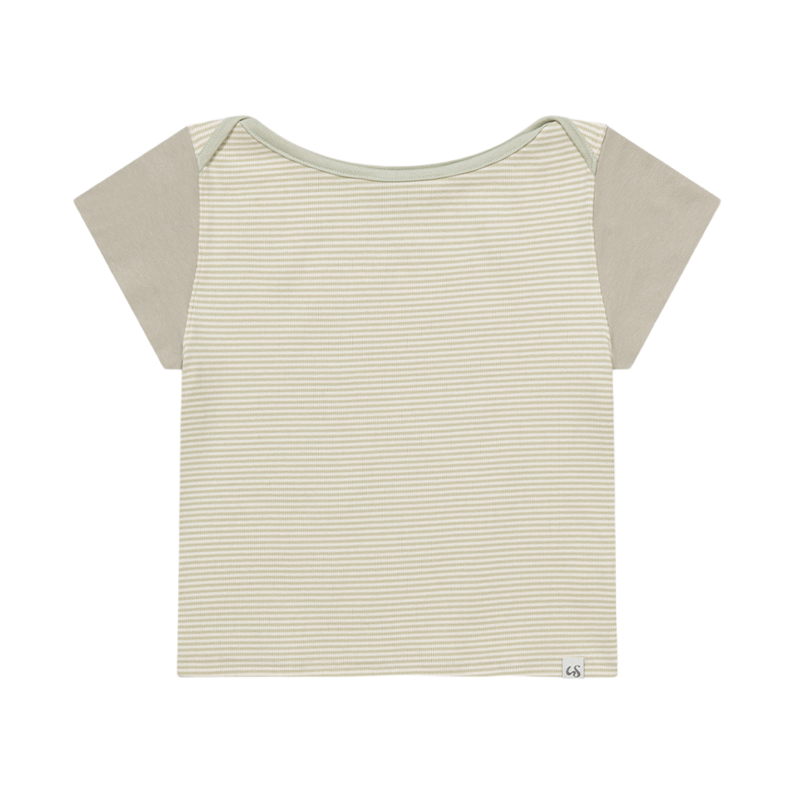 어글리쉐도우 베이직 에센셜 립 보트 탑(스트라이프 그린)(Uglyshadow Basic Essential Rib Boat Top(St Green))