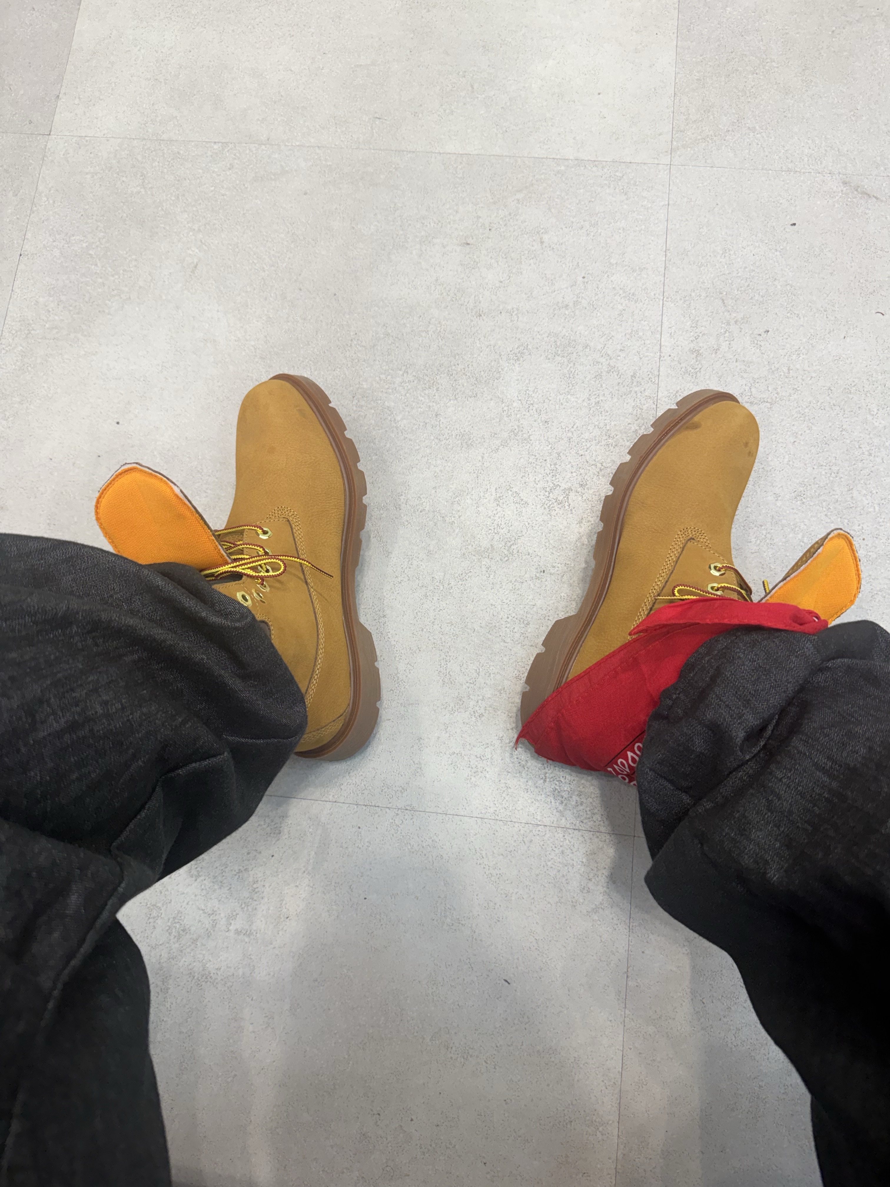 Timberland 6 Inch Laceup Basic Boots Wheat Brown - Wide 착용 스타일
