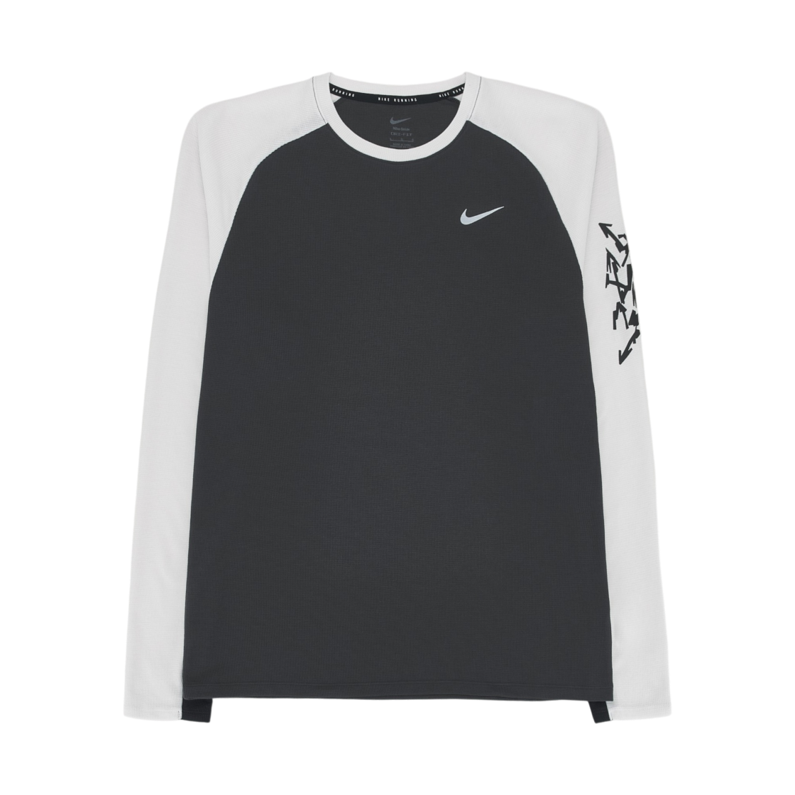 나이키 스트라이드 드라이핏 와플 크루넥 러닝 탑 앤트러사이트 플래티넘 틴트 (IQ3630-060)(Nike Stride Dri-Fit Waffle Crewneck Running Top Anthracite Platinum Tint (IQ3630-060))