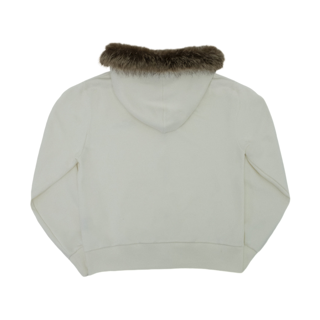 펑쉐이 스몰 로고 퍼 후드 집업 자켓 화이트 크림(Fengshui Small Logo Fur Hood Zip-Up Jacket White Cream) - 2