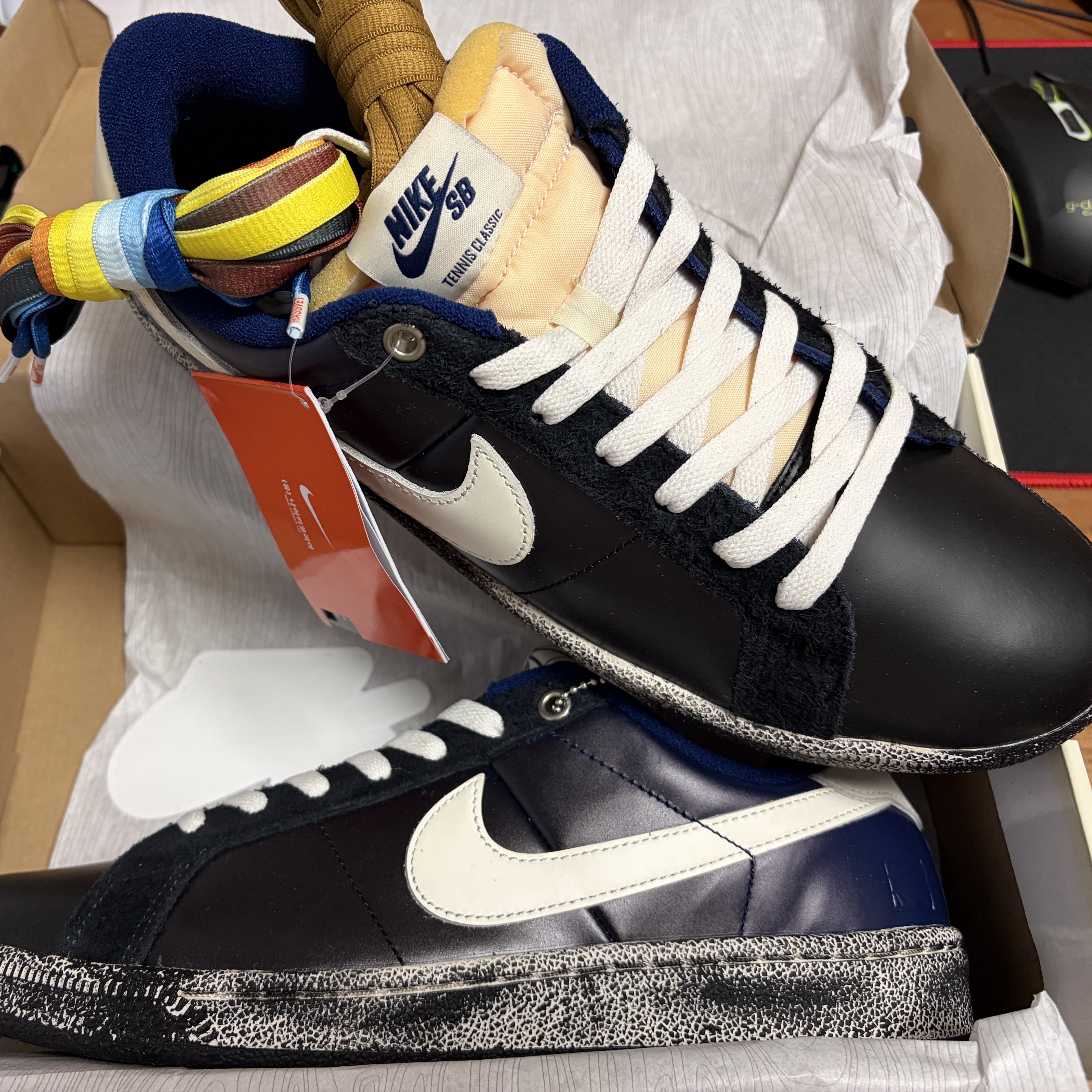 Nike x Rassvet SB Zoom Tennis Classic Blue Void and Sail 착용 스타일 - 5