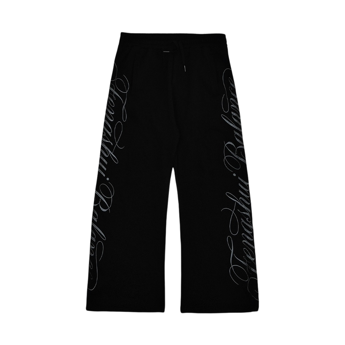 펑쉐이 자수 스크립트 와이드 팬츠 블랙(Fengshui Embroidered Script Wide Pants Black) - 1