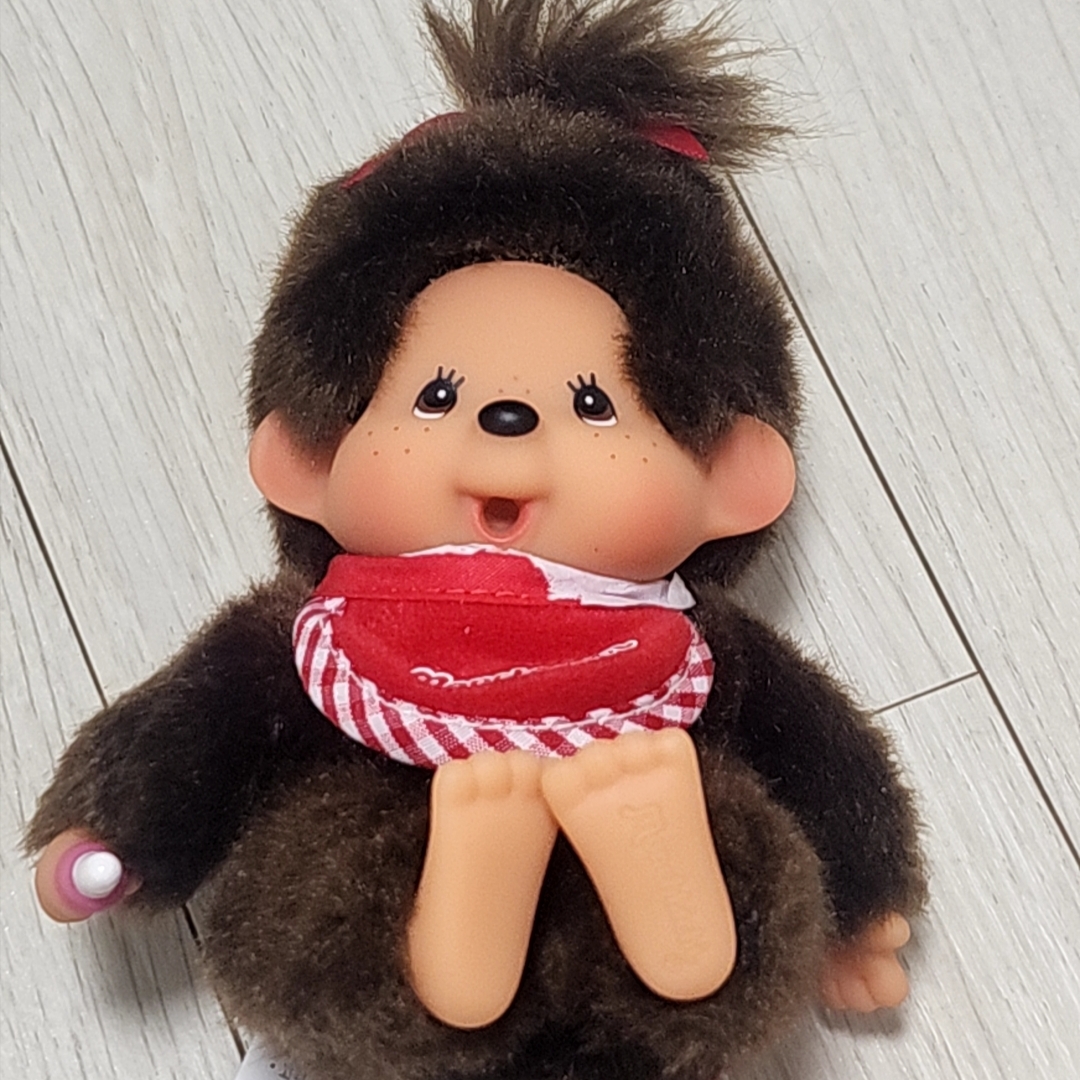 Monchhichi Premium Standard SS Brown Girl Sitting 착용 스타일 - 2