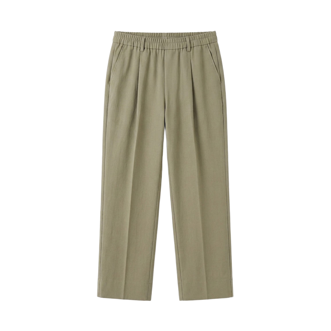 지크립 핀턱 밴딩 9부 크롭 면팬츠 카키(GCLIP Pintuck Banding Capri Cropped Cotton Pants Khaki)