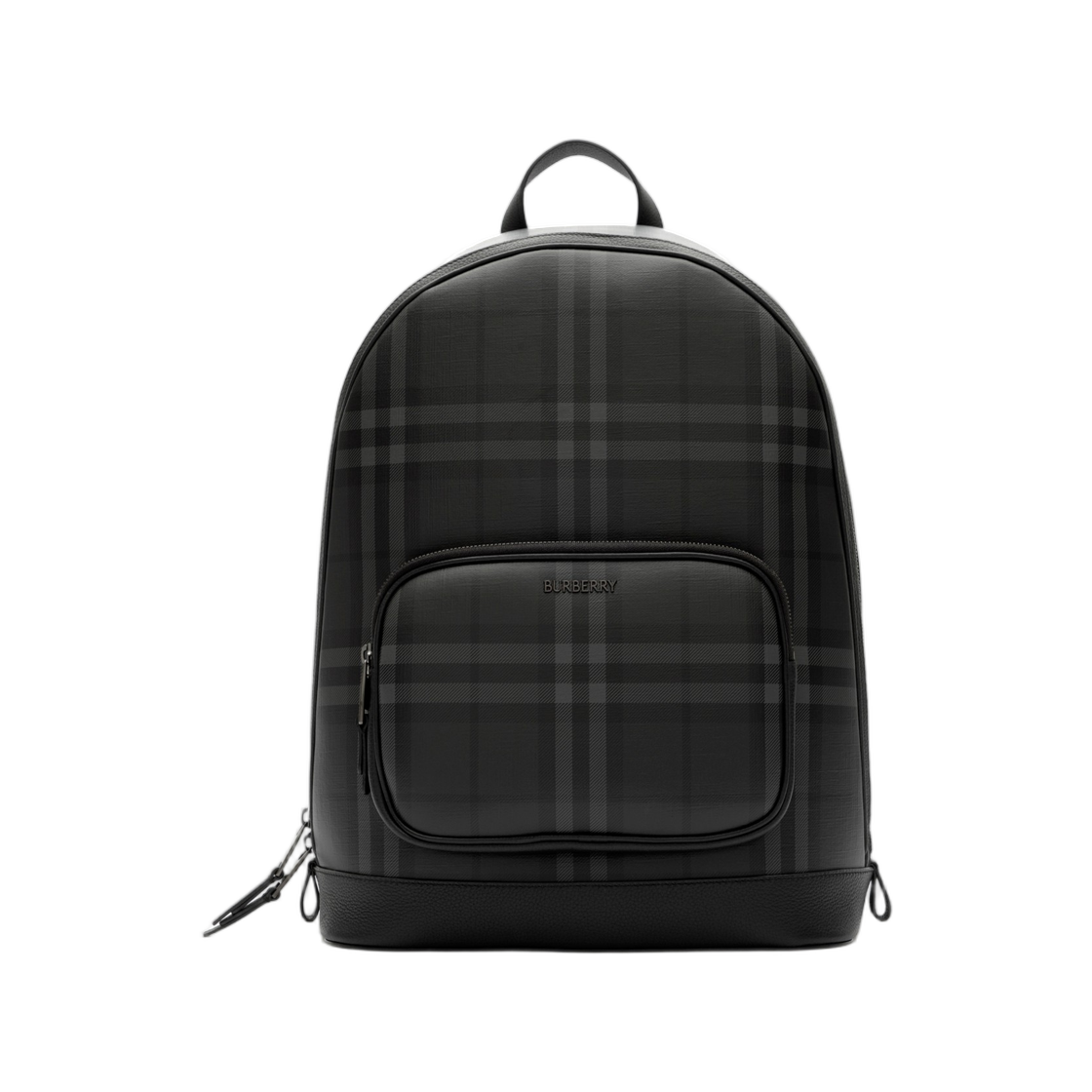 8128053 Burberry City Check Zip Backpack Iron Grey