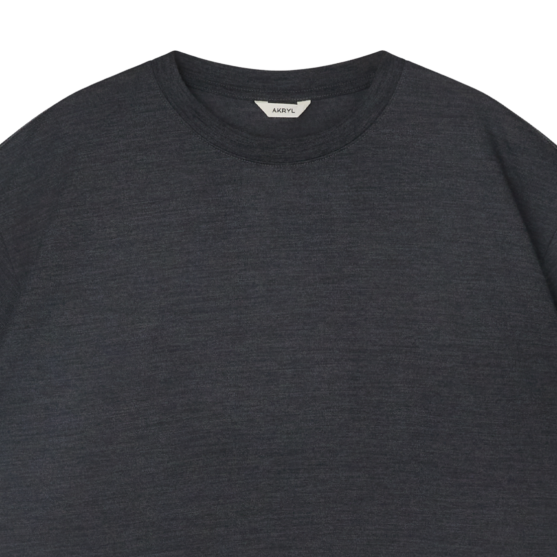 아크릴 울 스무스 티 차콜 - 26FW(AKRYL Wool Smooth Tee Charcoal - 26FW) - 3
