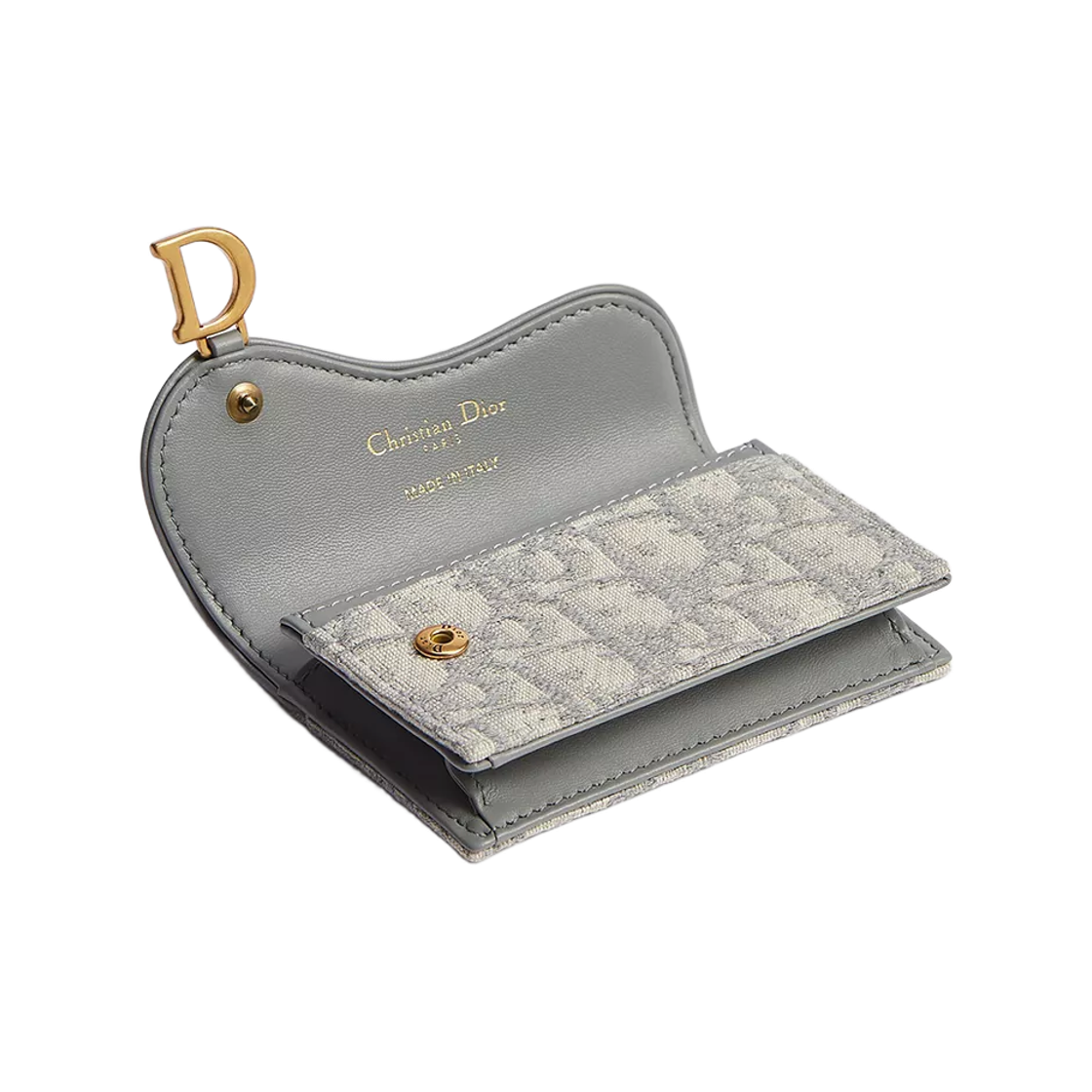 디올 새들 플랩 카드 홀더 그레이 디올 오블리크 자카드(Dior Saddle Flap Card Holder Grey Dior Oblique Jacquard) - 3