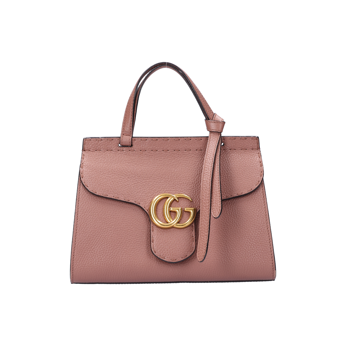 ITDTK2HFEEBI Gucci 442622 Marmont Small Top Handle Bag Pink Leather
