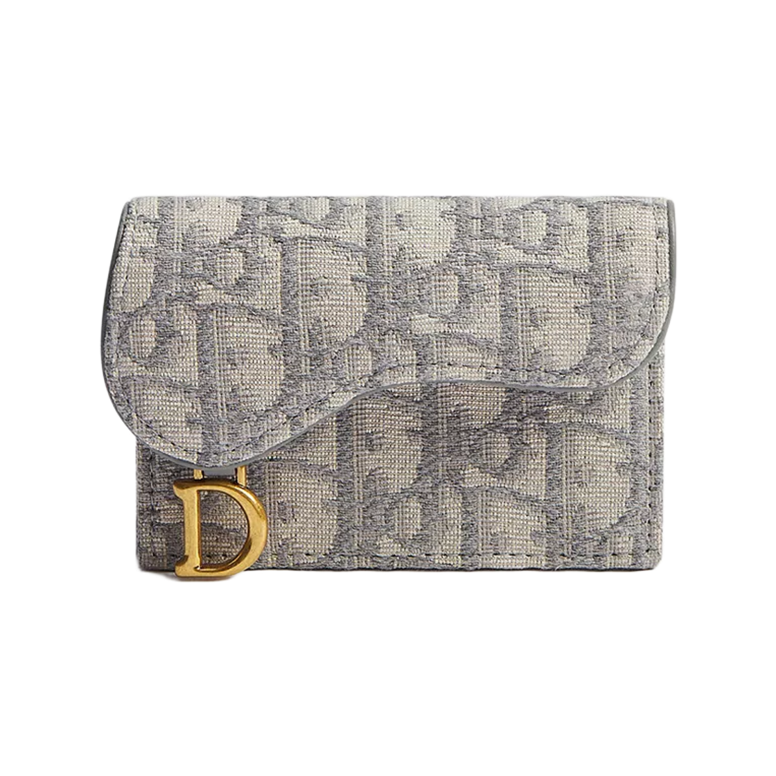 디올 새들 플랩 카드 홀더 그레이 디올 오블리크 자카드(Dior Saddle Flap Card Holder Grey Dior Oblique Jacquard)
