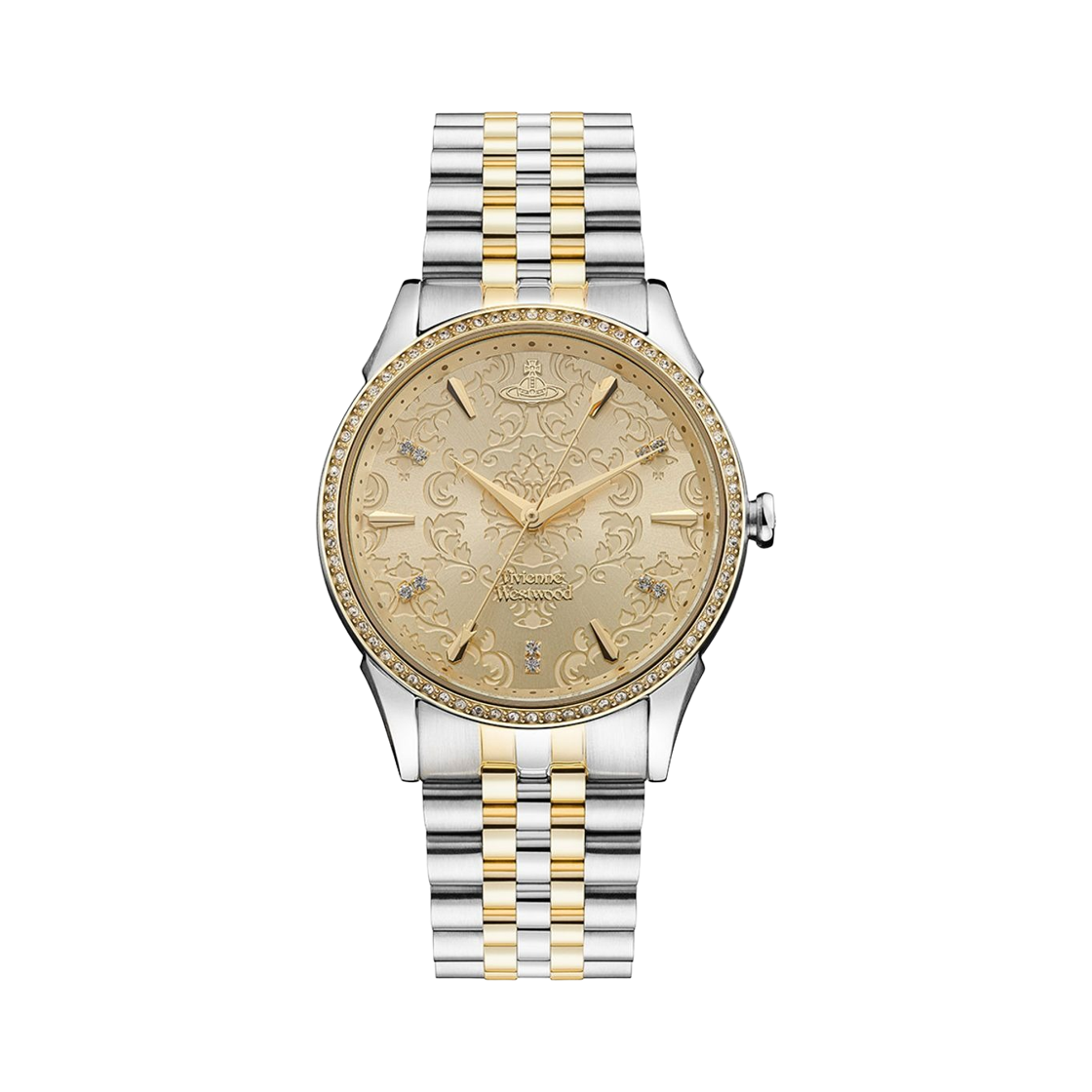 (W) 비비안 웨스트우드 더 월리스 쿼츠 38mm 실버 골드((W) Vivienne Westwood The Wallace Quartz 38mm Silver Gold)