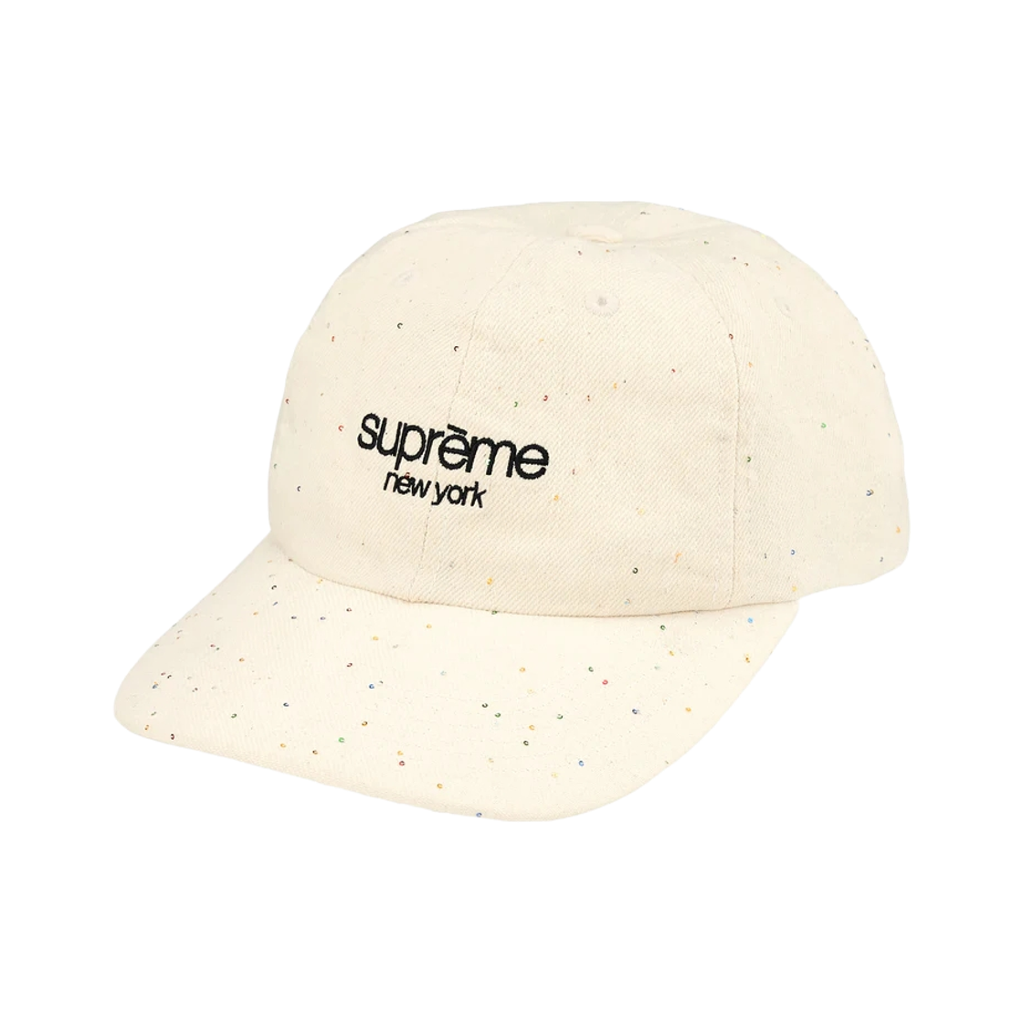 - Supreme Sequin Denim Classic Logo 6-Panel Natural - 26SS