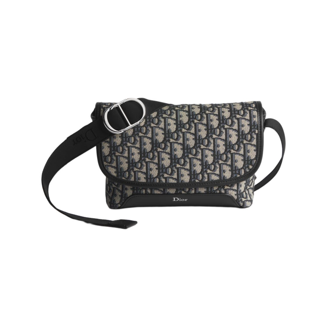 디올 미니 디올 제트 플랩 스트랩 백 디올 오블리크 자카드 베이지 블랙(Dior Mini Dior Jet Flap Strap Bag Dior Oblique Jacquard Beige Black) - 2