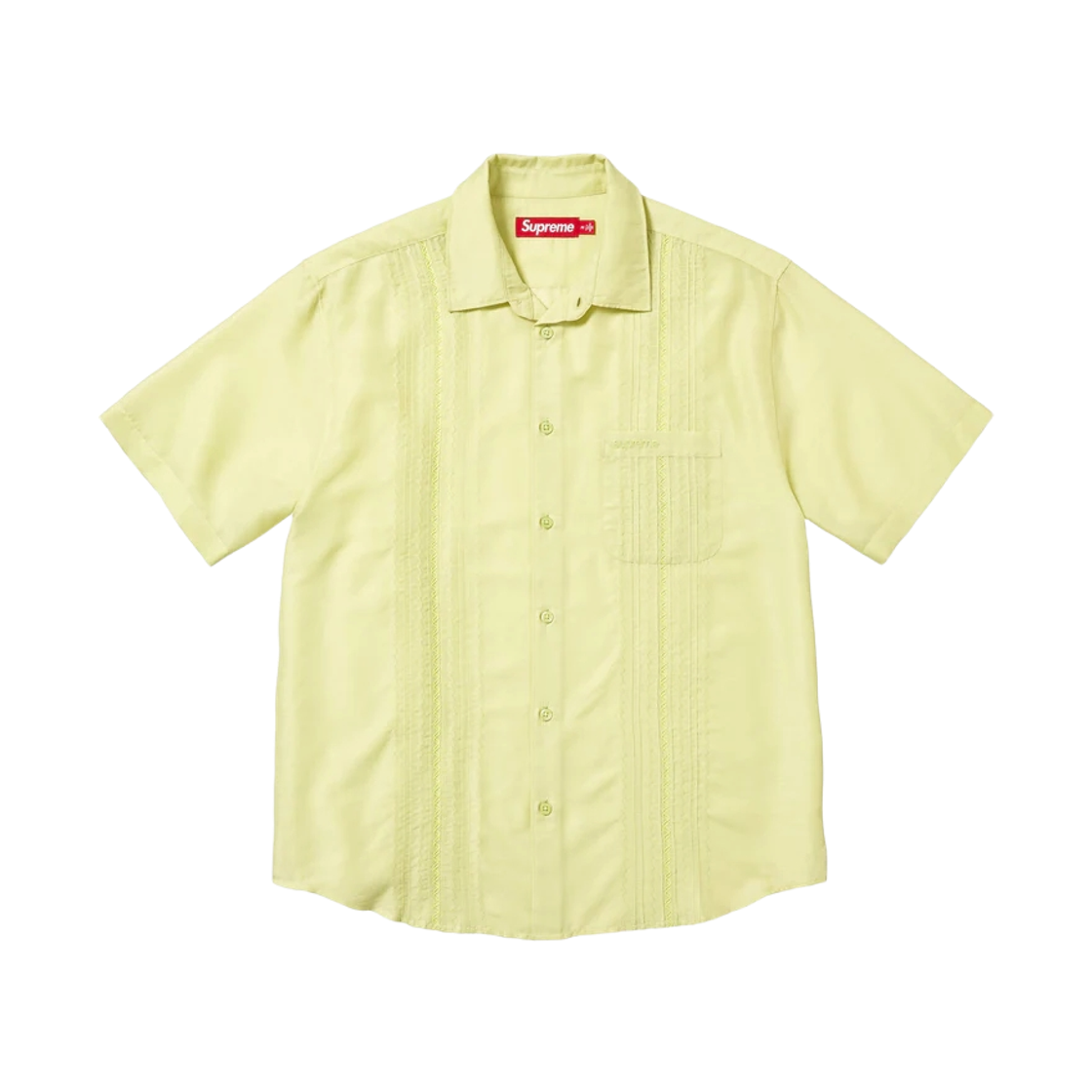슈프림 핀턱 숏슬리브 셔츠 라임 - 26SS | Supreme | KREAM