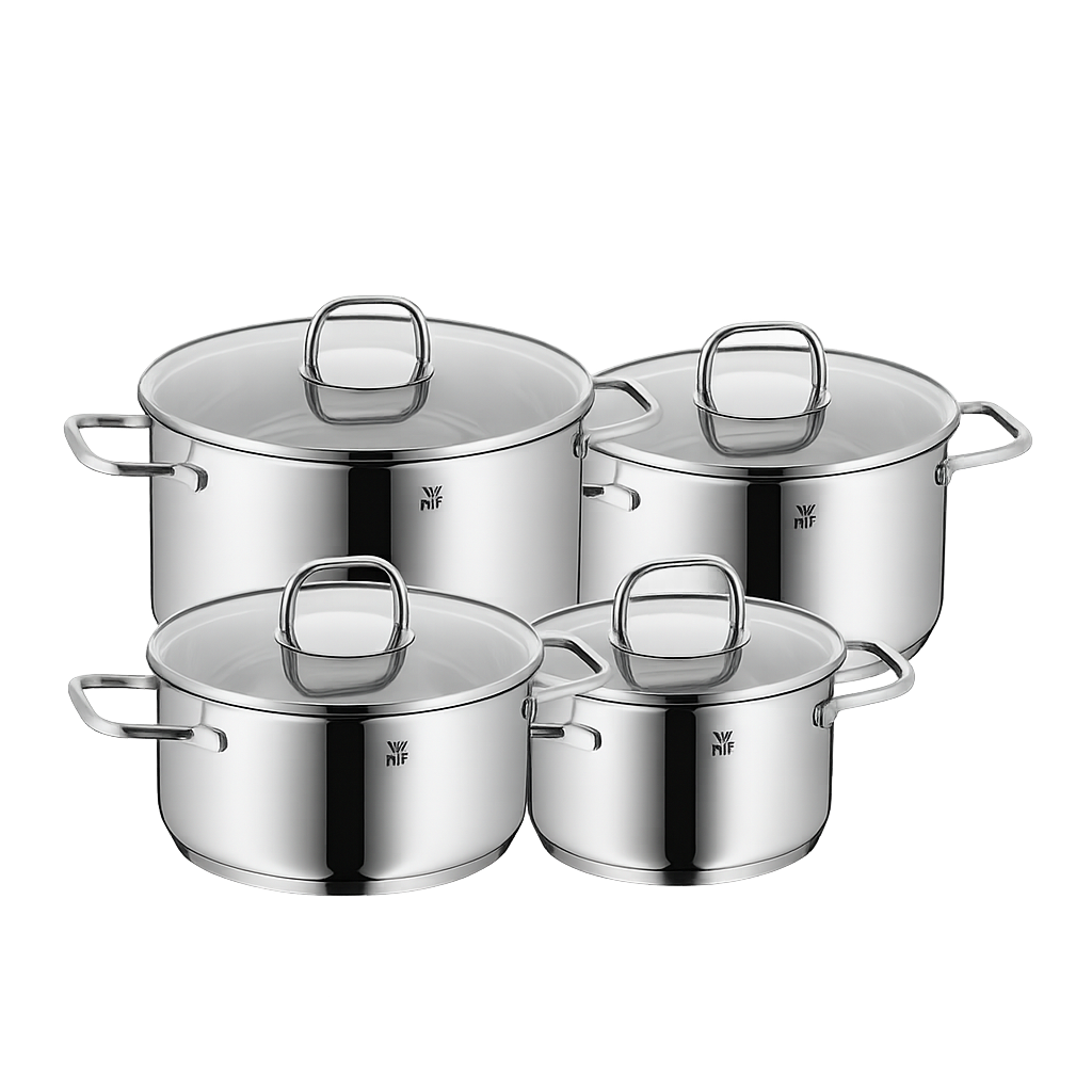 WMF NEW사피르 냄비 4종(16L+20L+20H+24H)(WMF New Saphir 4‑Piece Pot Set (16cm Low Pot + 20cm Low Pot + 20cm High Pot + 24cm High Pot))