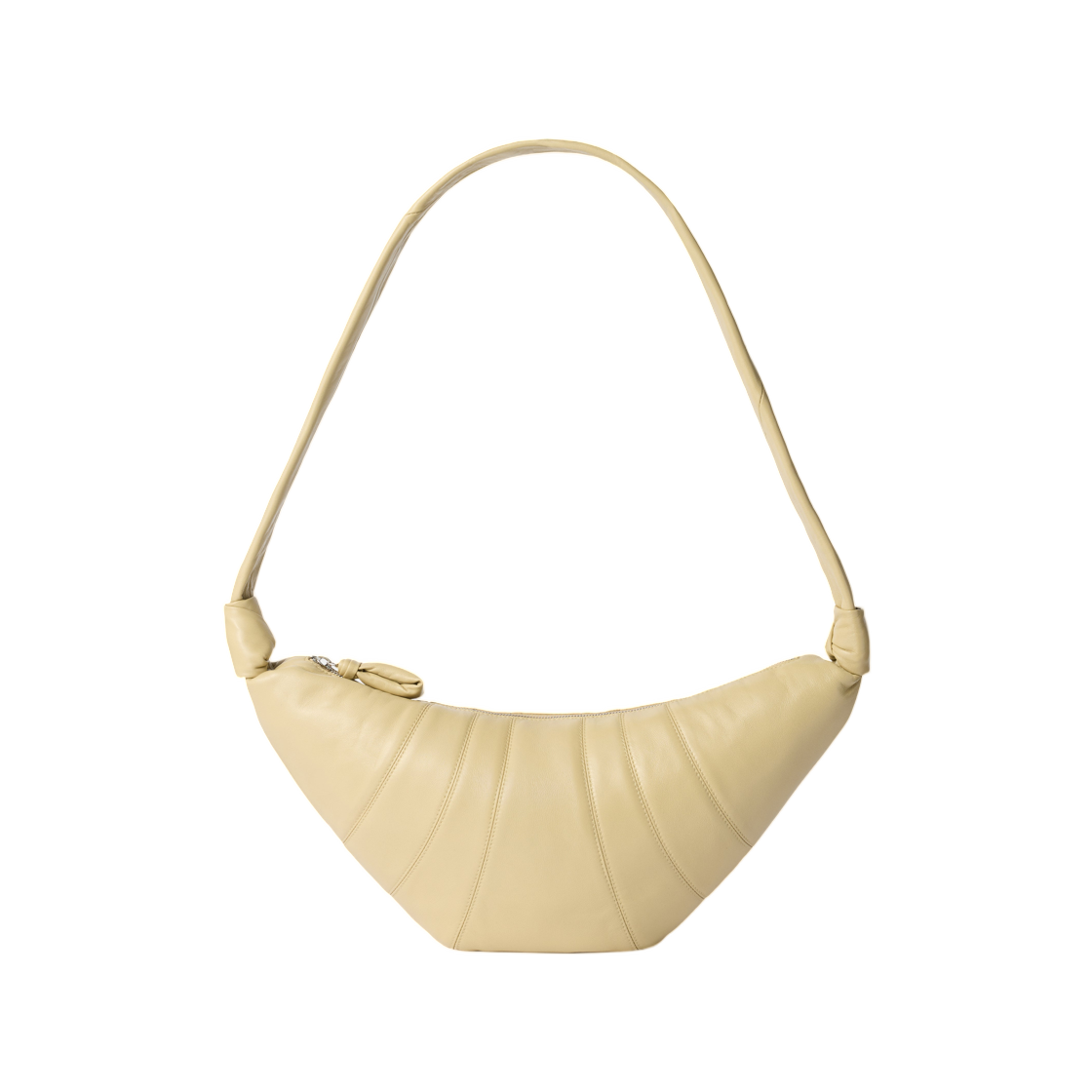 BG0001-LL095-011 Lemaire Medium Croissant Bag in Leather Sesame