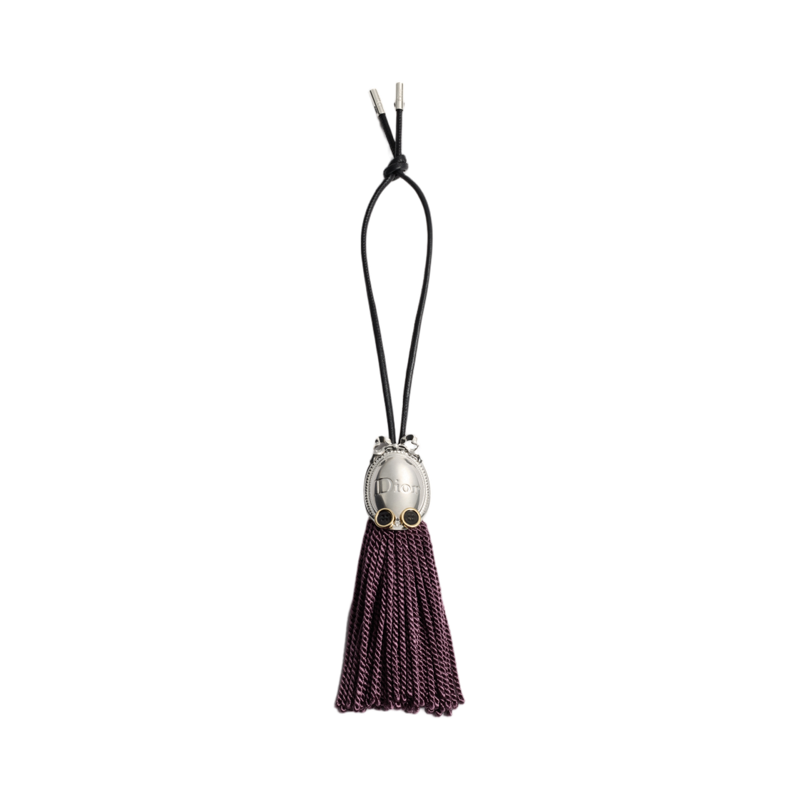2ESKH715AAF-H493 Dior Octopus Bag Charm Lambskin & Antique Silver Finish Brass Burgundy Antique Silver