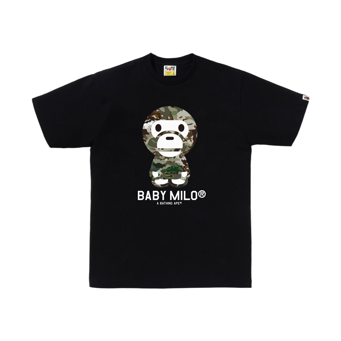 - BAPE Hybrid Camo Baby Milo T-Shirt Black Olivedrab