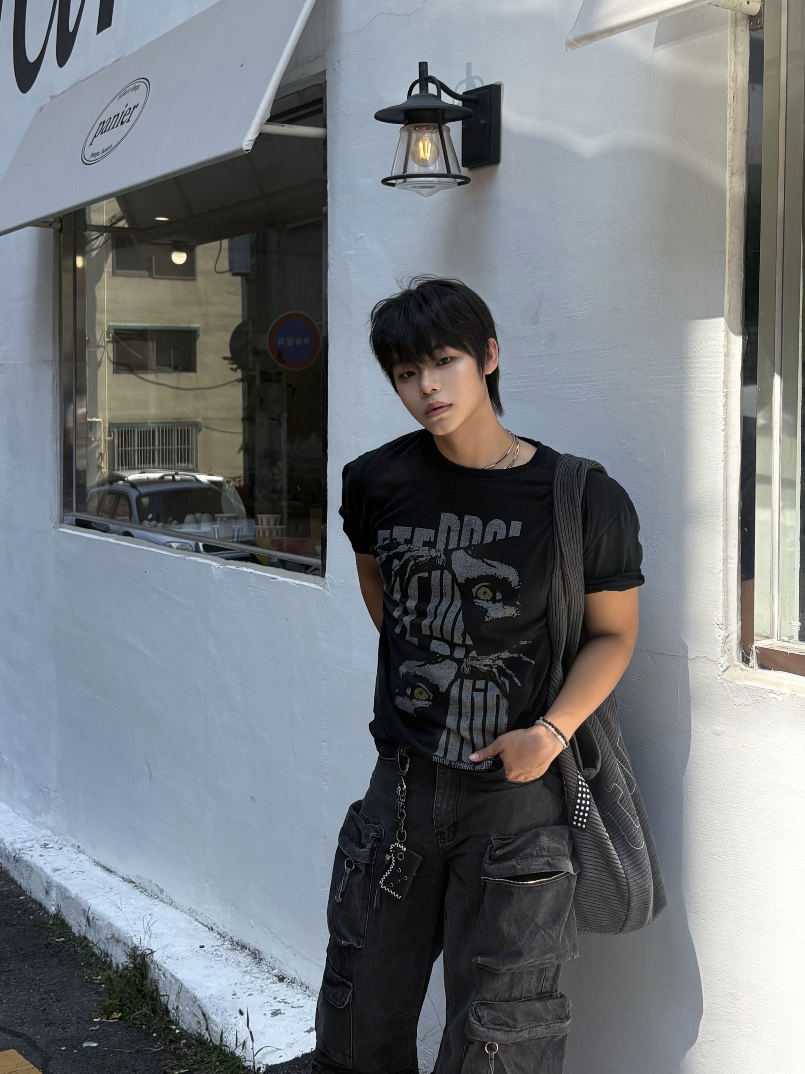 Undermycar POC Eternal Nightfall Vintage Washed T-Shirts Black, Undermycar POC Loose Nerves Vintage Washed T-Shirts Black 착용 스타일 - 7