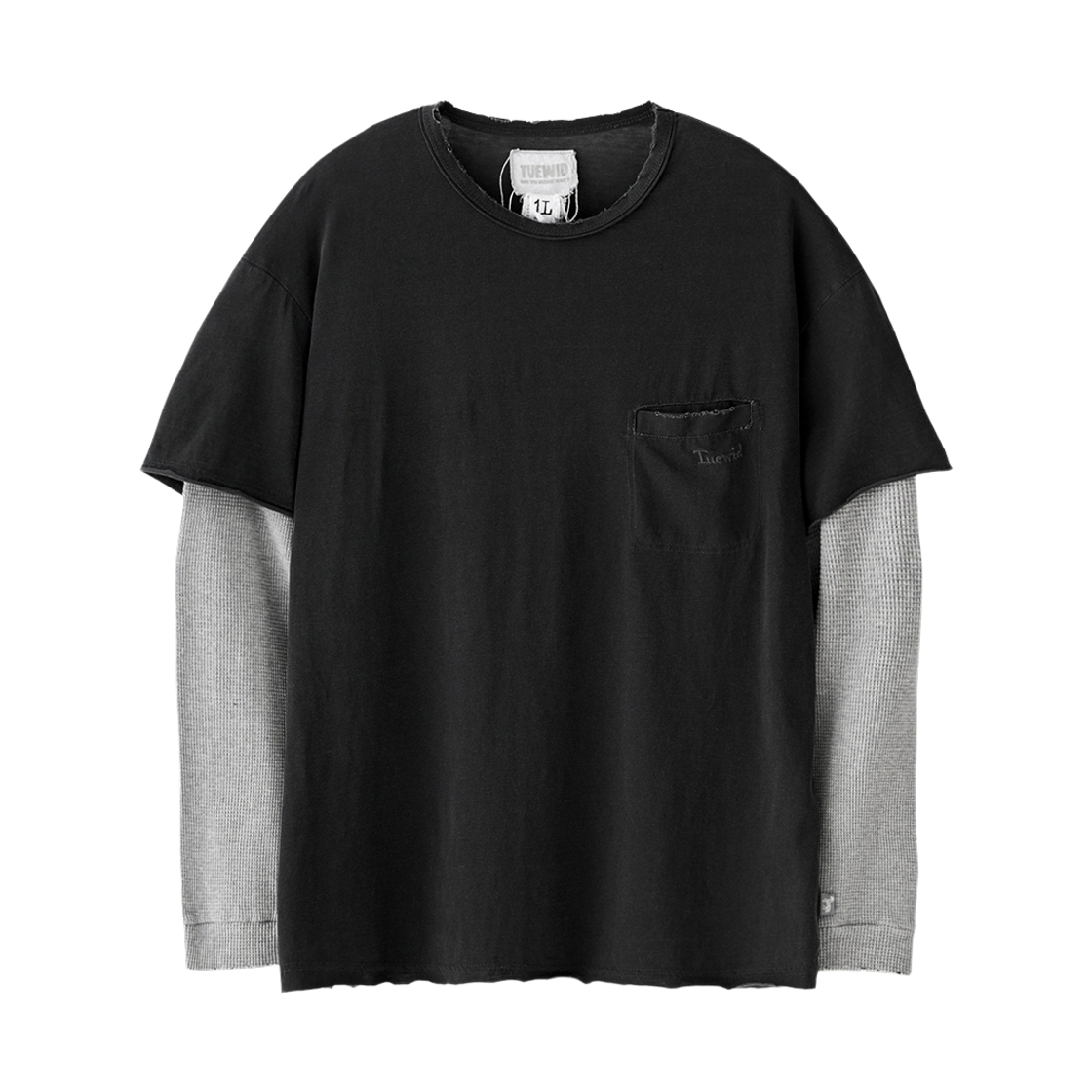 투위드 서머 와플 디스트레스 와플 롱슬리브(Tuewid Summer Distressed Waffle Trim T-shirts In Washed) - 1