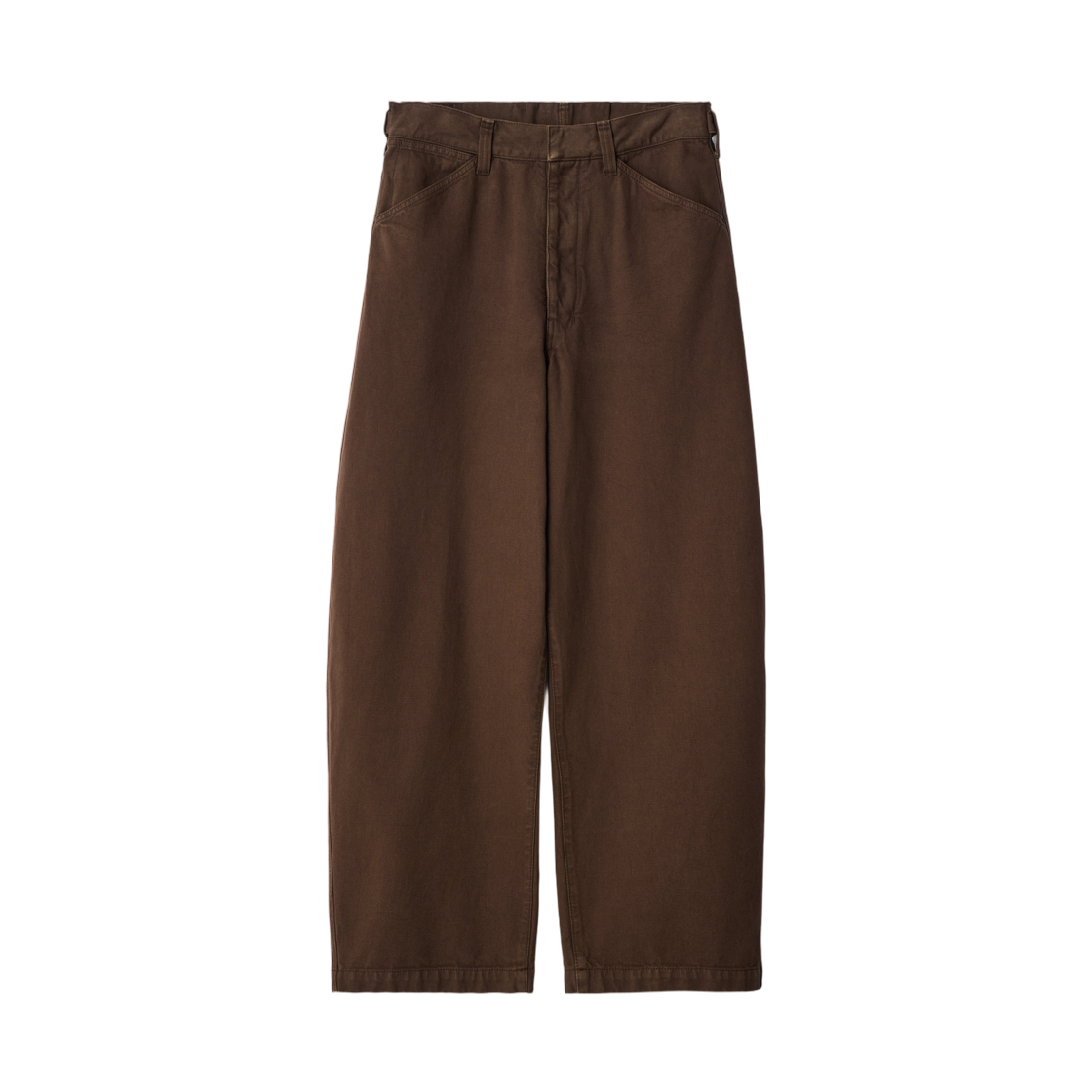 PA1244-LD1077-512 Lemaire Oversized Workwear Pants in Heavy Garment Dyed Broken Twill Ristretto