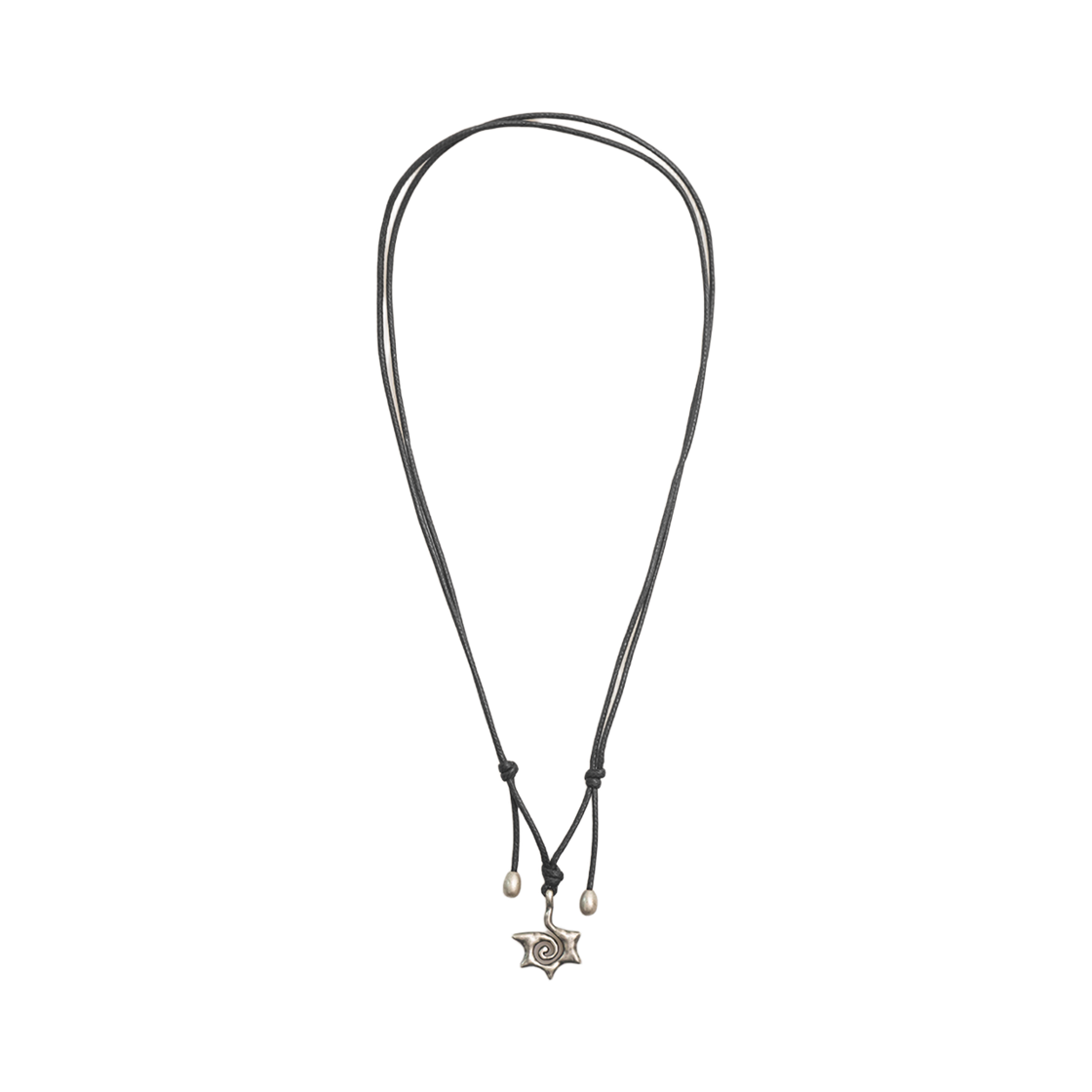 토우토우아카이브 스월 스타 참 목걸이 블랙 실버(TOWTOW.ARCHIVE Swirl Star Charm Necklace Silver Black) - 2