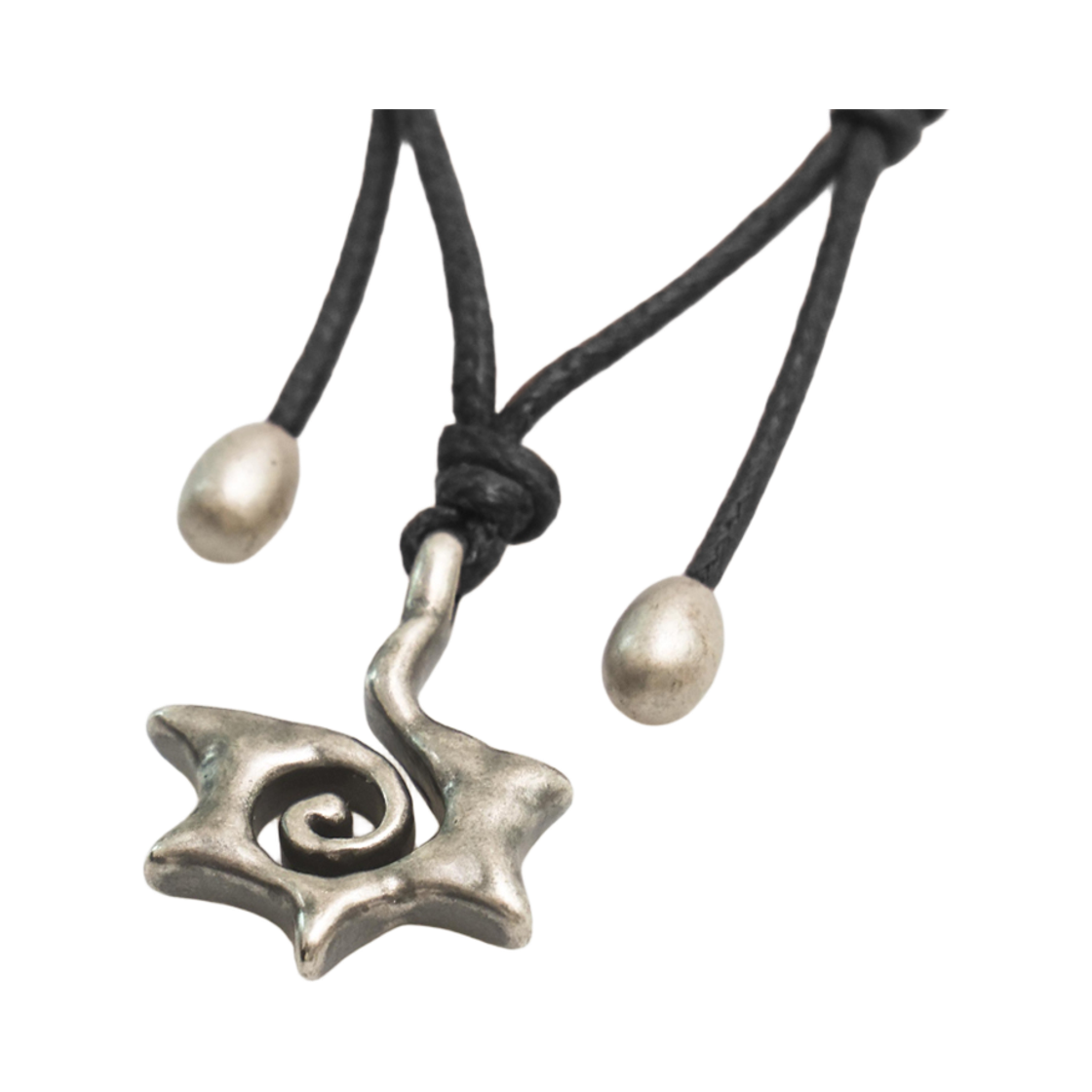 토우토우아카이브 스월 스타 참 목걸이 블랙 실버(TOWTOW.ARCHIVE Swirl Star Charm Necklace Silver Black) - 3