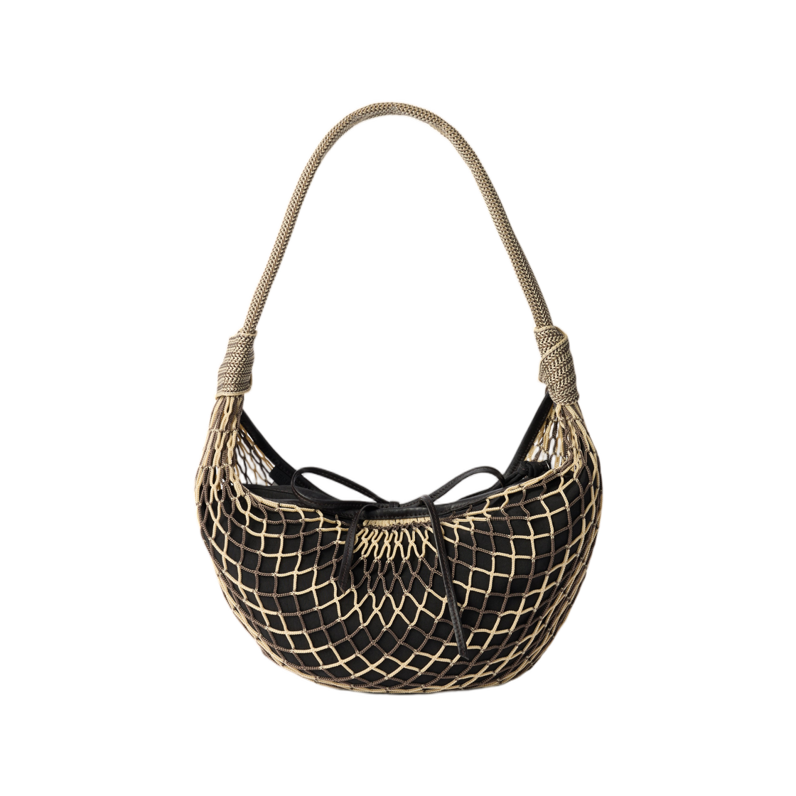 BG0131-TP0006-586 Lemaire Fortune Croissant Filt Bag Light Beige Marron Glace