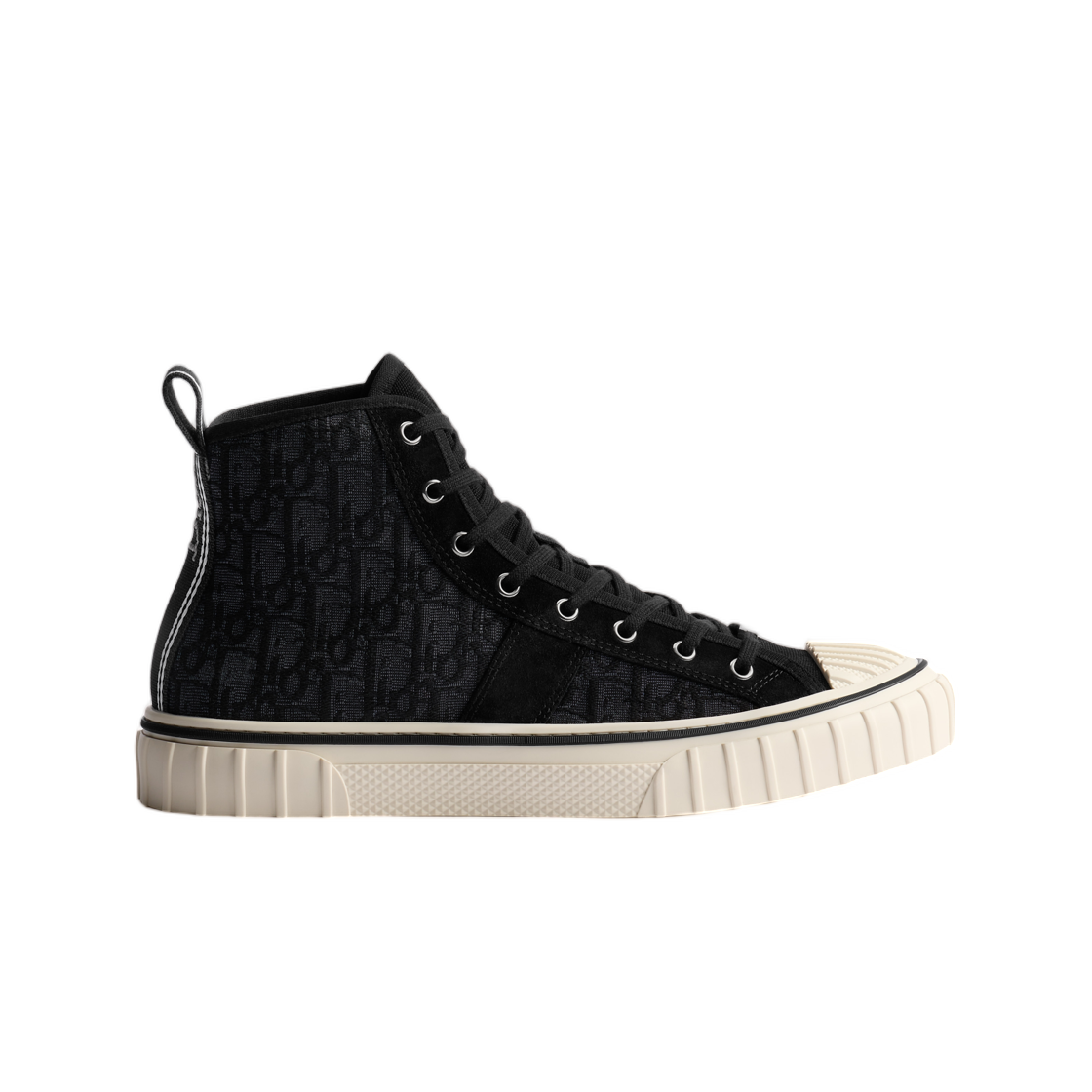 디올 후퍼 하이 탑 스니커즈 디올 오블리크 자카드 & 스웨이드 카프스킨 블랙(Dior Hooper High Top Sneaker Dior Oblique Jacquard & Suede Calfskin Black) - 1