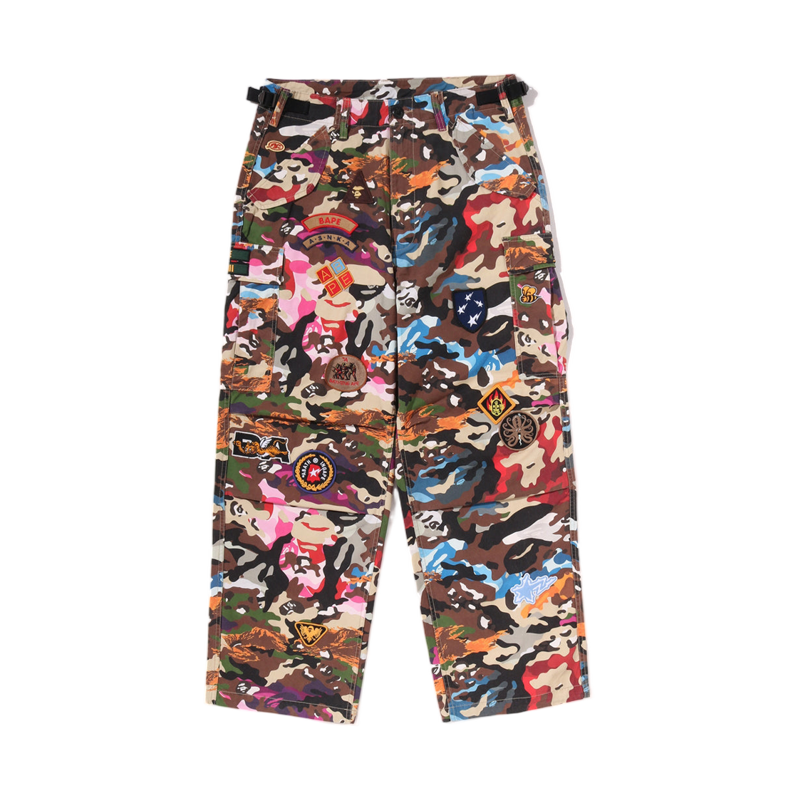 베이프 하이브리드 카모 멀티 뱃지 카고 팬츠 멀티(BAPE Hybrid Camo Multi Badge Cargo Pants Multi)