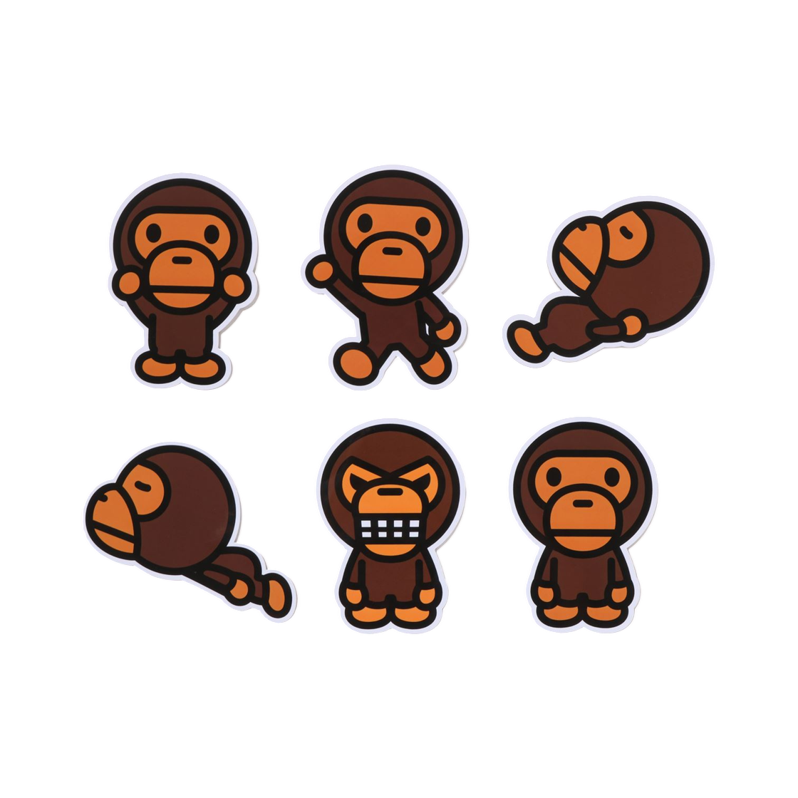 베이프 베이비 마일로 스티커 세트 브라운(BAPE Baby Milo Sticker Set Brown)