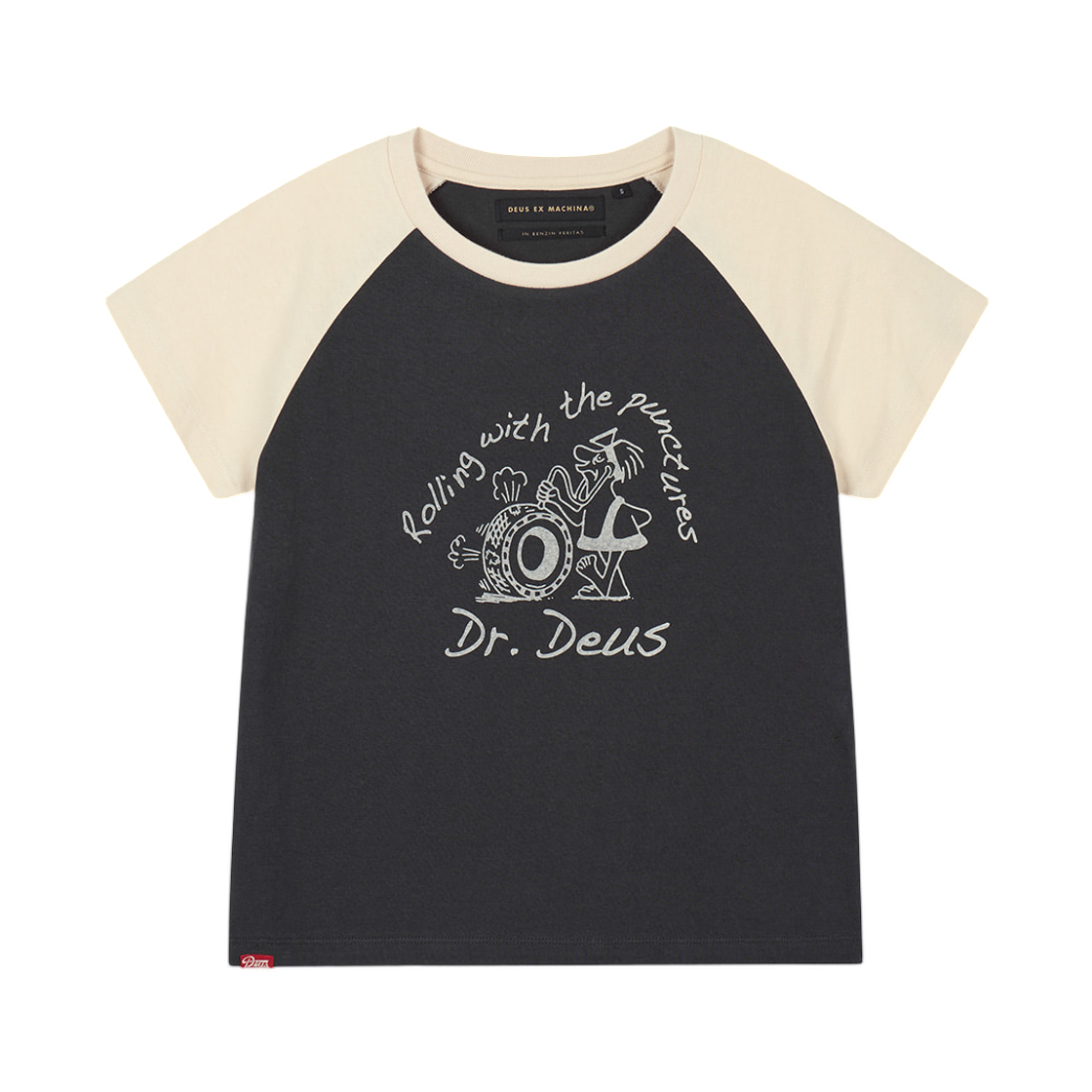 D262WTS250-094 (W) Deus Ex Machina Anyway Raglan T-Shirt Charcoal