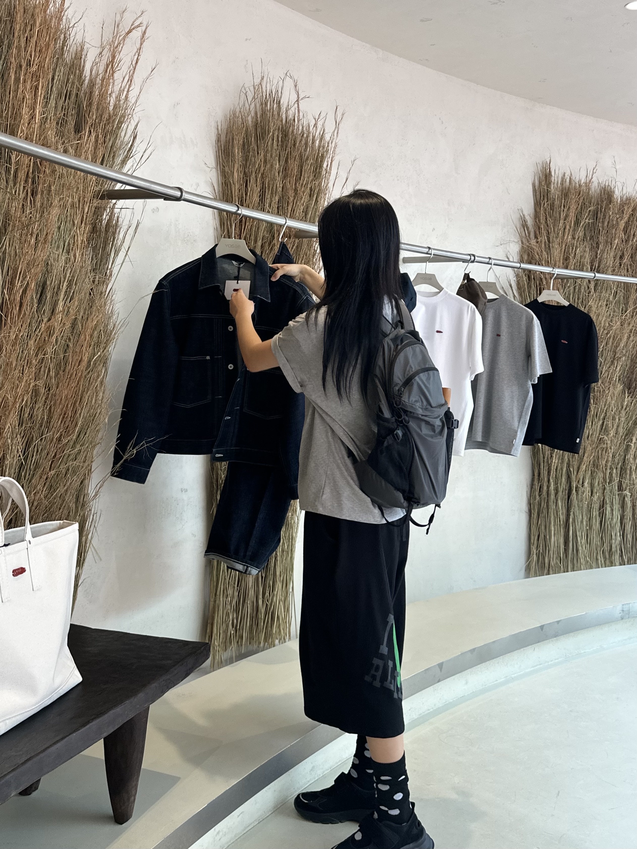 AKRYL Denim Boxy Jacket One Wash - 26FW, AKRYL Denim Boxy Pants One Wash - 26FW 착용 스타일 - 5
