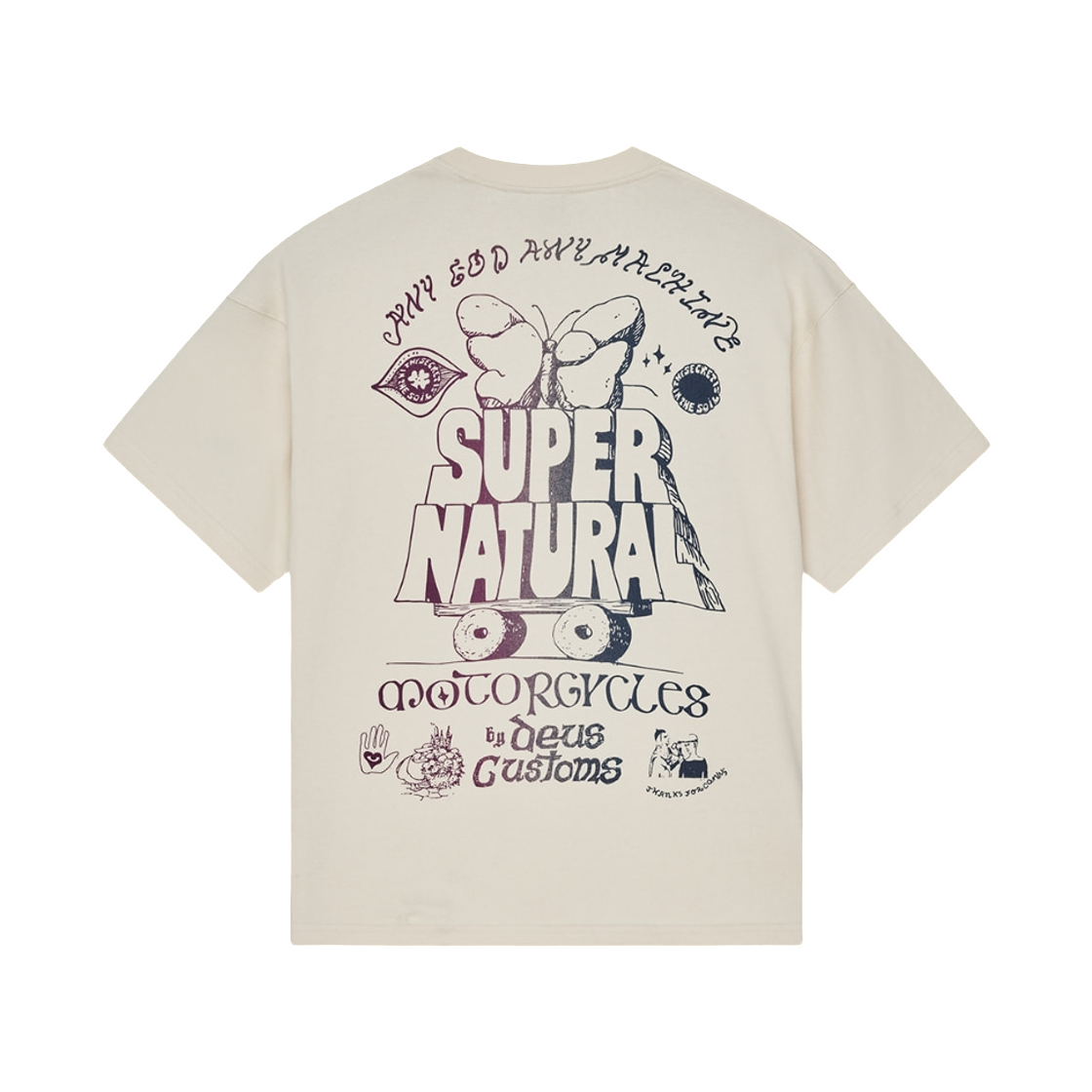 - Deus Ex Machina Temple Torque OS T-Shirt Ivory
