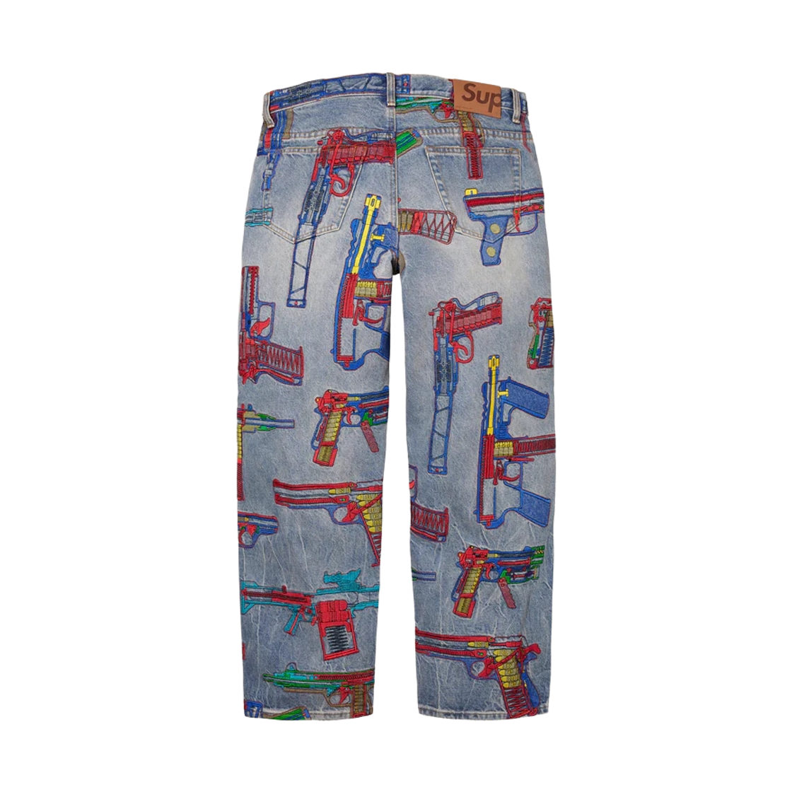 슈프림 건즈 자수 루즈 핏 진 워시드 인디고 - 26SS(Supreme Guns Embroidered Loose Fit Jean Washed Indigo - 26SS) - 2