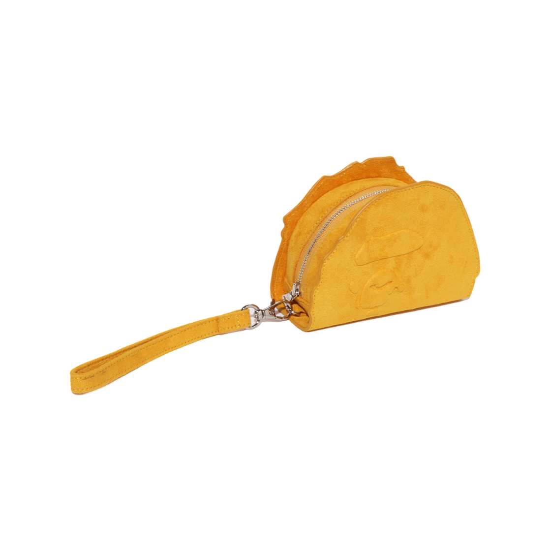 베이프 에이프 헤드 스웨이드 엠보스 파우치 옐로우(BAPE Ape Head Suede Embossed Pouch Yellow) - 1