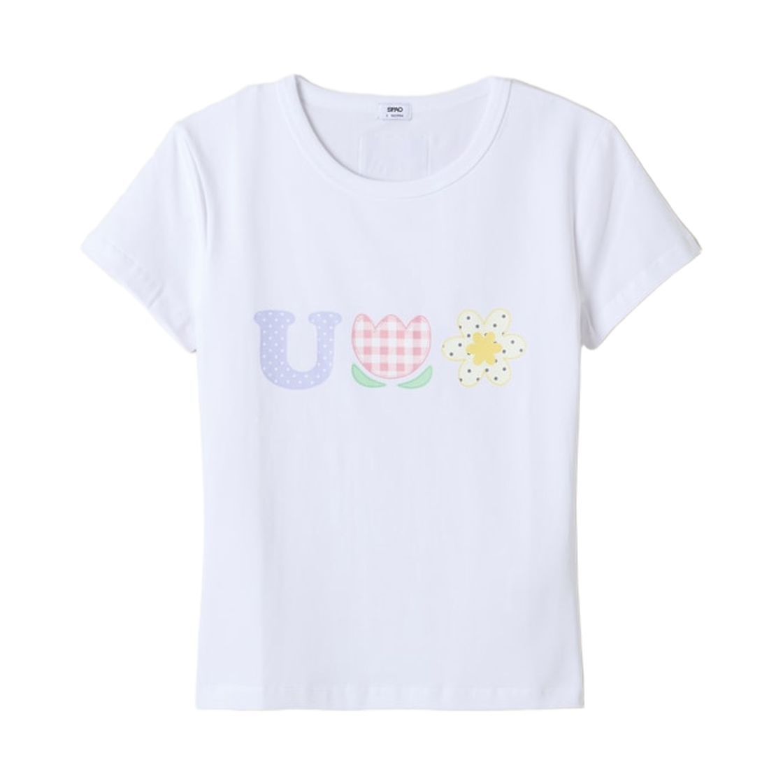 SPRLG37U45 Spao x Sanrio Characters Usahana Slim Fit Short Sleeve T-Shirt White