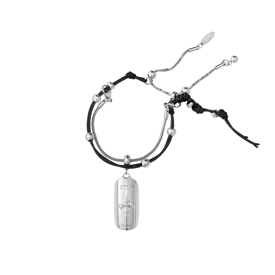 센티멍 넘버 754 스퀘어 브레이슬렛 실버(Sentiments No.754 Square Bracelet Silver) - 1