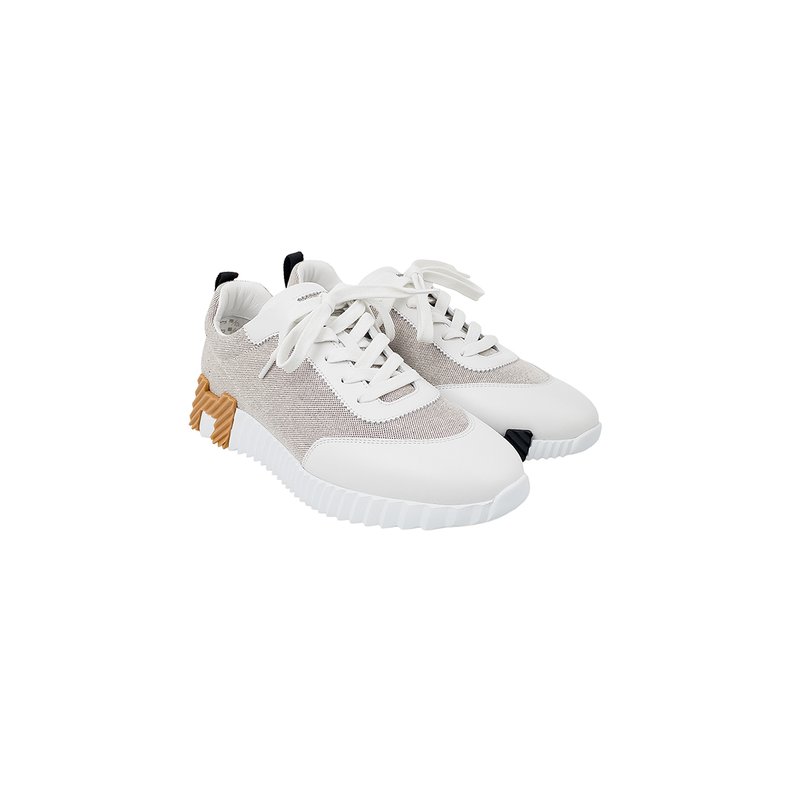 IT6H3PQ5LLM9 Hermes Bouncing Sneakers Prunoir White 6HA0665