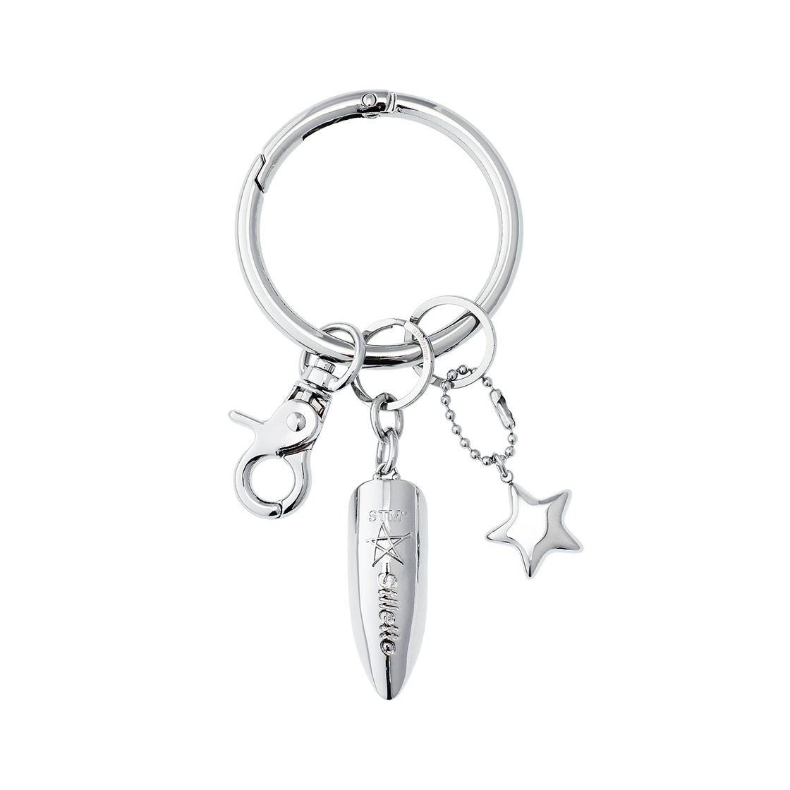 NO743S Sentiments No.743 Stiletto Key Ring Silver