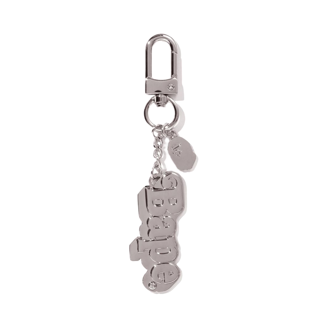 - BAPE Logo Metal Keychain Silver