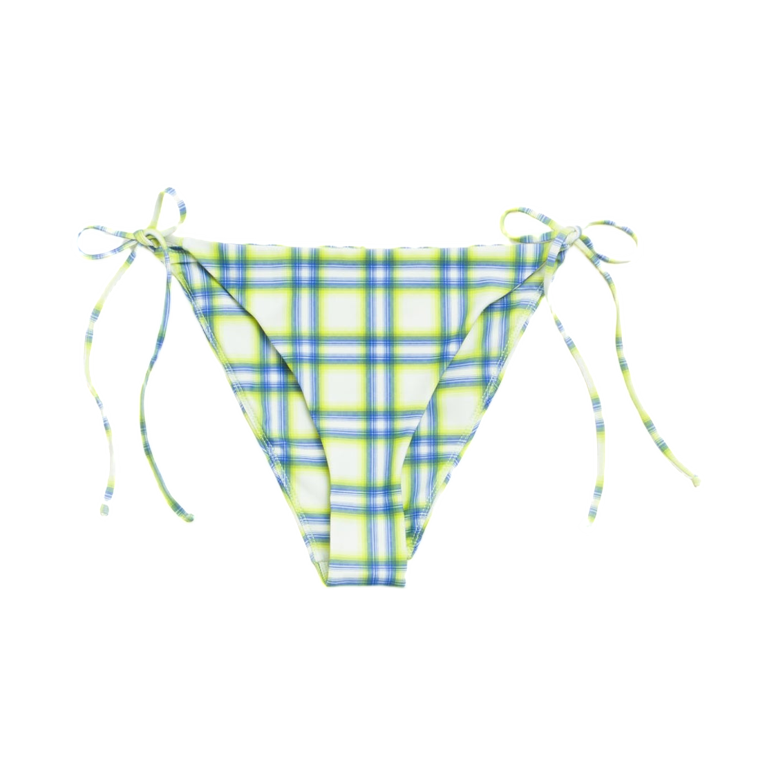 113175 Stussy Side Tie Bikini Bottom Green Plaid
