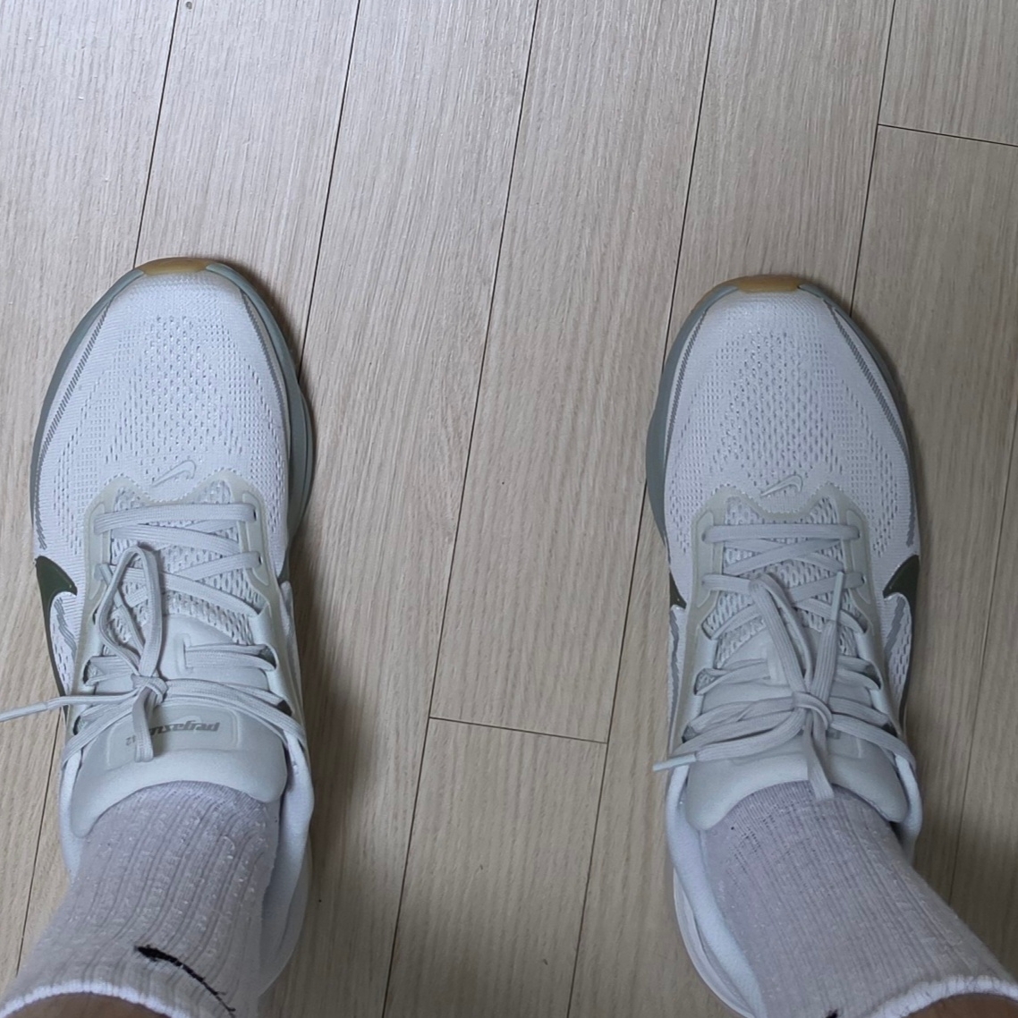 Nike Air Zoom Pegasus 42 Spruce Aura Pale Ivory 착용 스타일 - 4