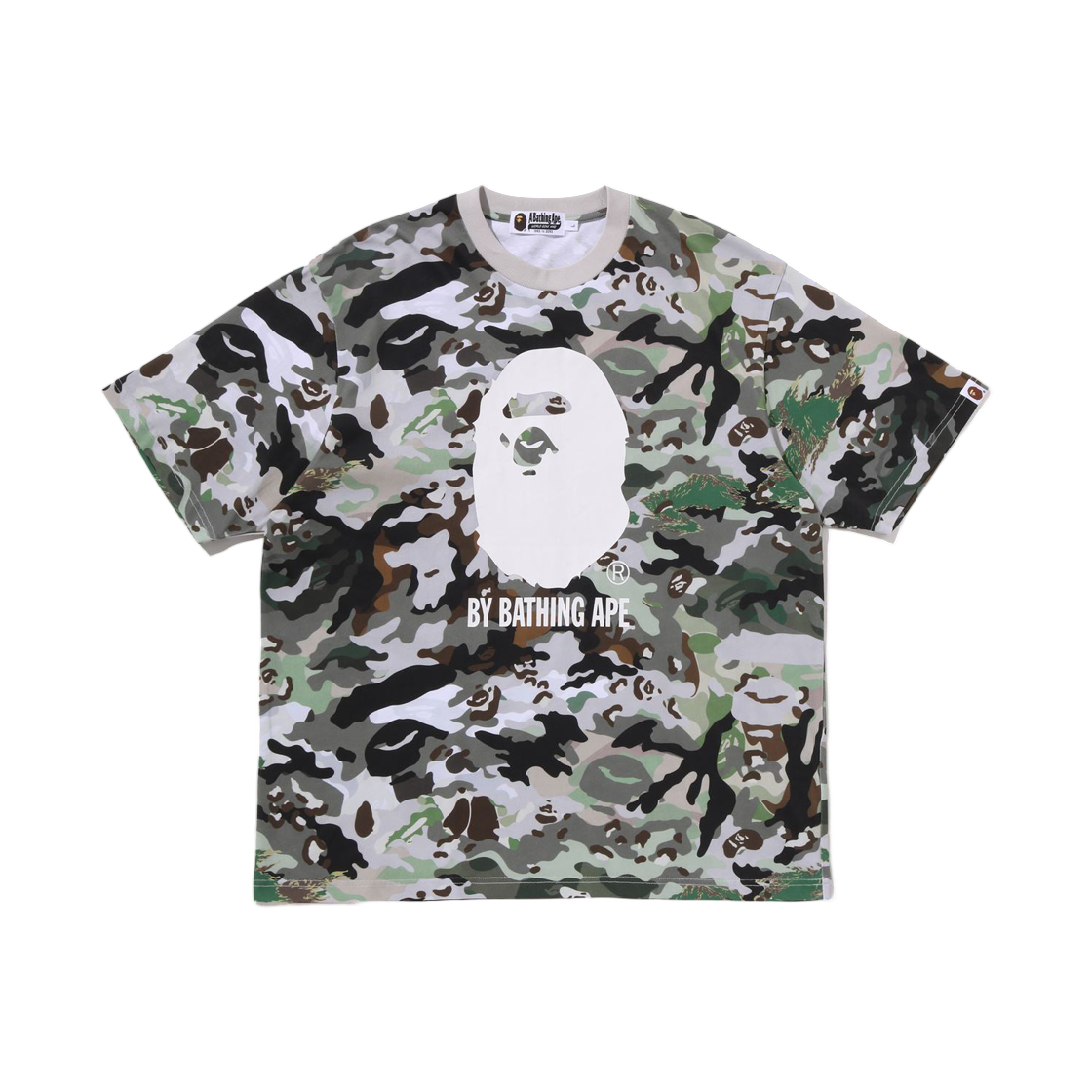 - BAPE Hybrid Camo By Bathing Ape Relaxed Fit T-Shirt Olivedrab