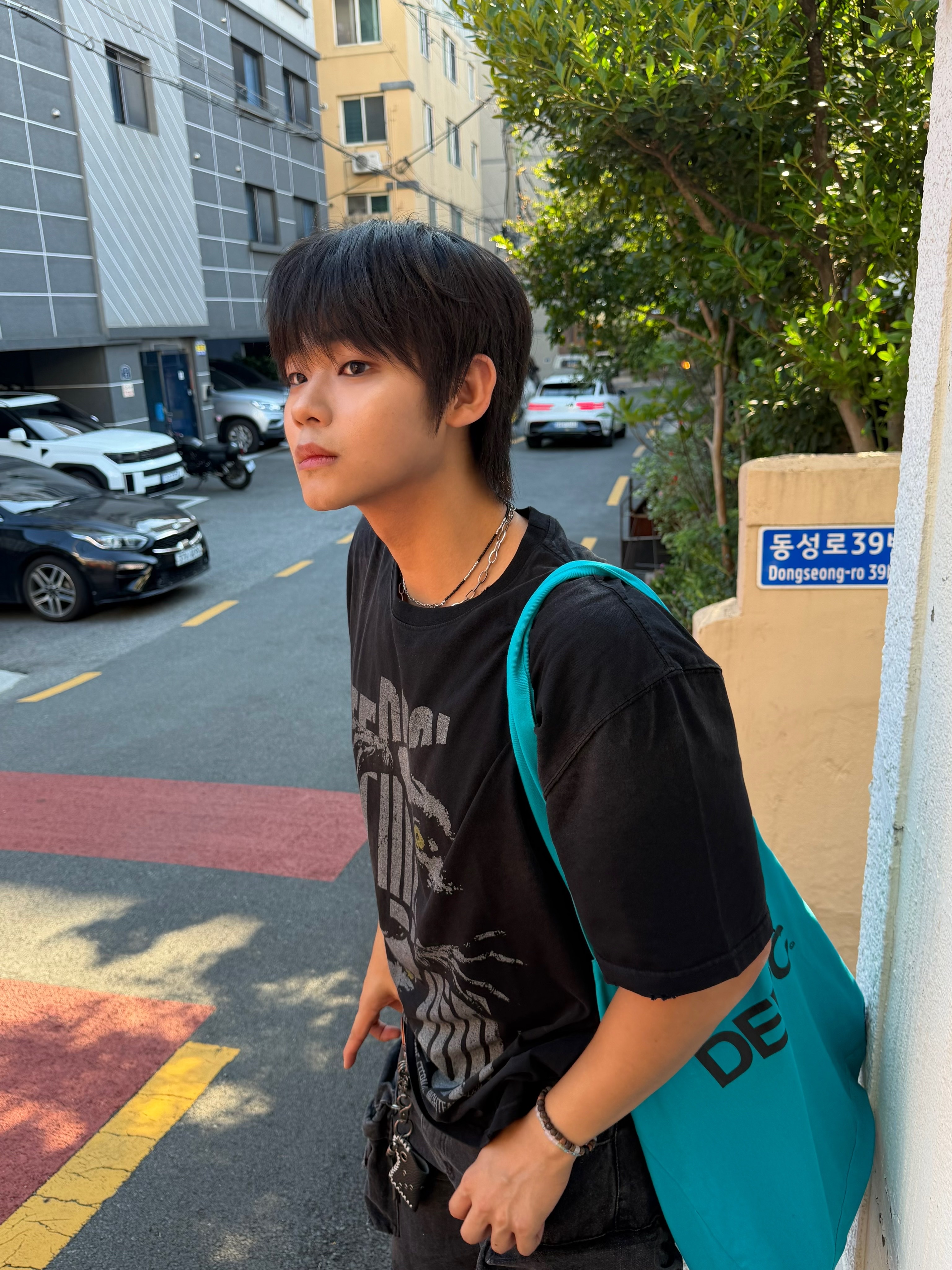 Undermycar POC Eternal Nightfall Vintage Washed T-Shirts Black, Undermycar POC Loose Nerves Vintage Washed T-Shirts Black 착용 스타일 - 5