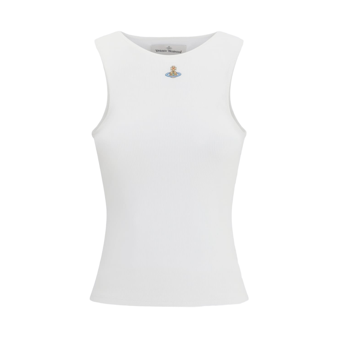 3G01003Z-J009C-A401 (W) Vivienne Westwood Orb Logo Sleeveless Top White