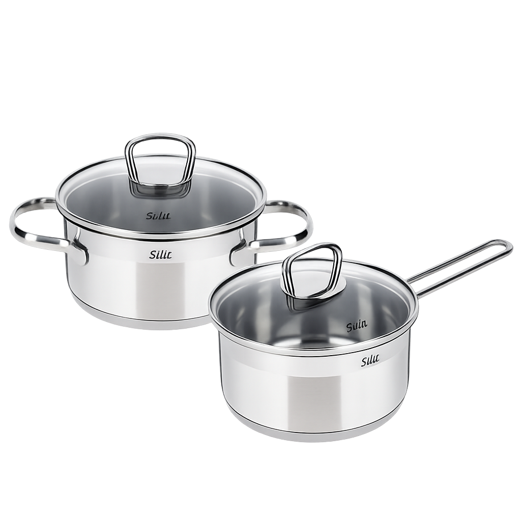 실리트 실리썸 롬바르디아 스텐냄비 2종(16편수+16L)(Silit Silissome Lombardia Stainless Steel Cookware Set (16cm Saucepan + 16cm Low Pot))
