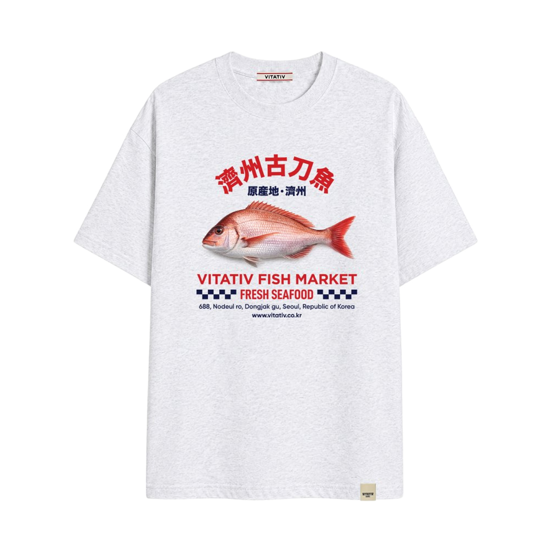 비타티브 참돔 백메란지(VITATIV Red Sea Bream Tee Light Grey)