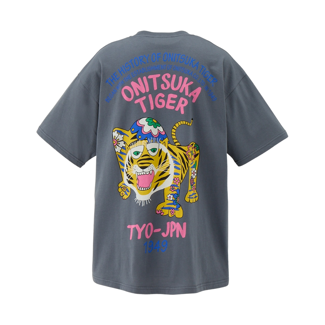 2183B531-400 Onitsuka Tiger Oversized Graphic T-Shirt Blue Grey Pink